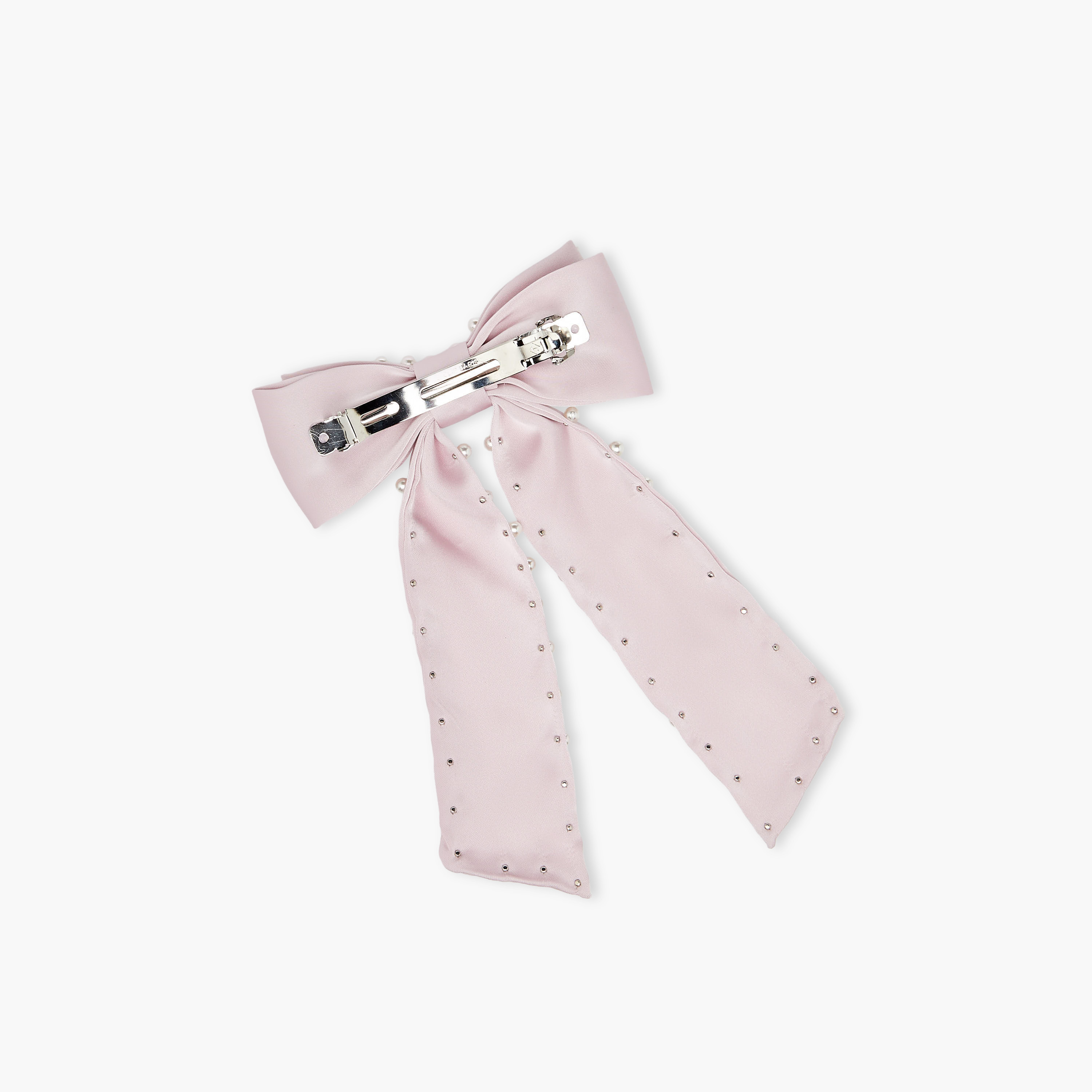 Bow Barrette Hair Clip with Pearl Trim-women-hairaccessories-clips-image-4