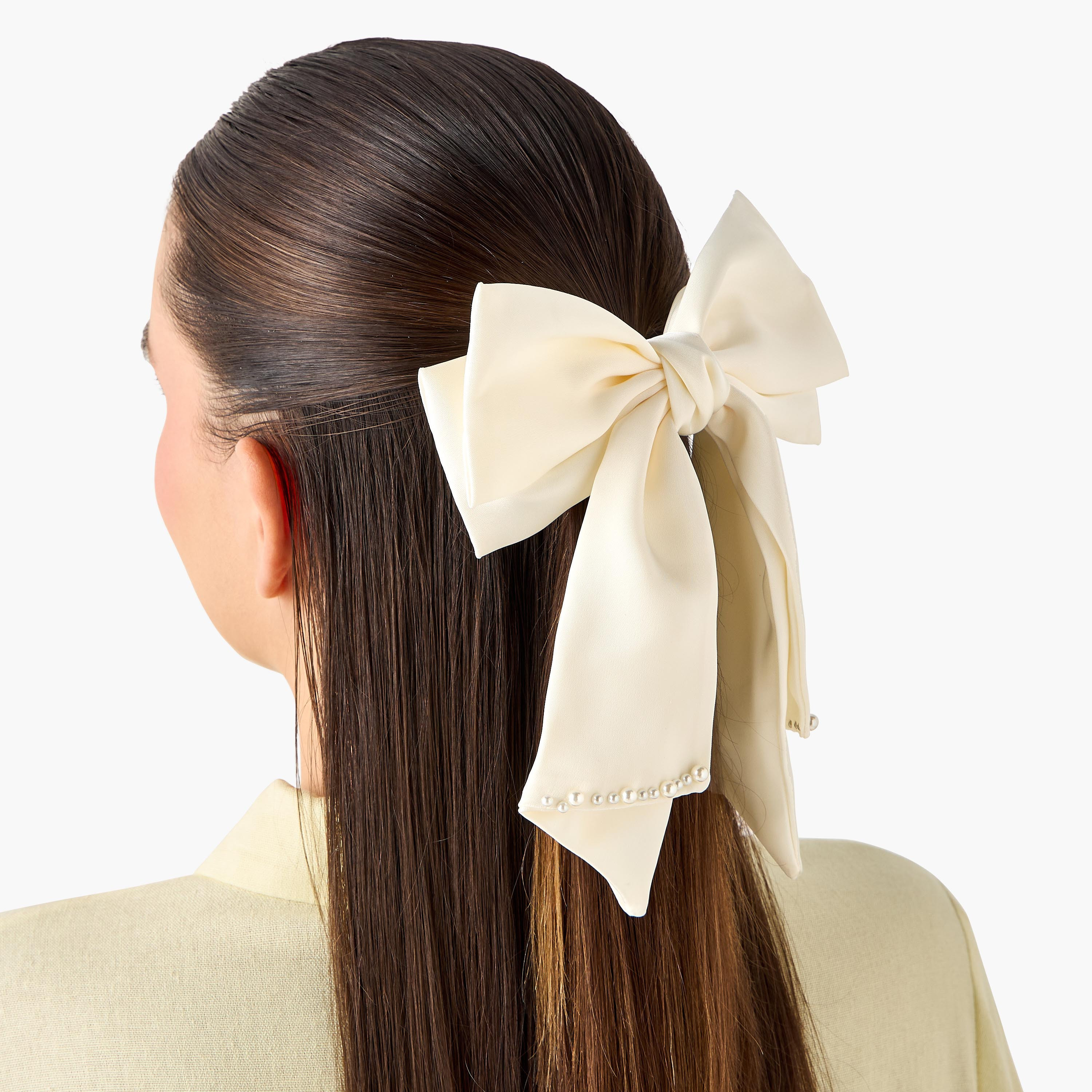 Bow Barrette Hair Clip with Pearl Trim-women-hairaccessories-clips-image-2