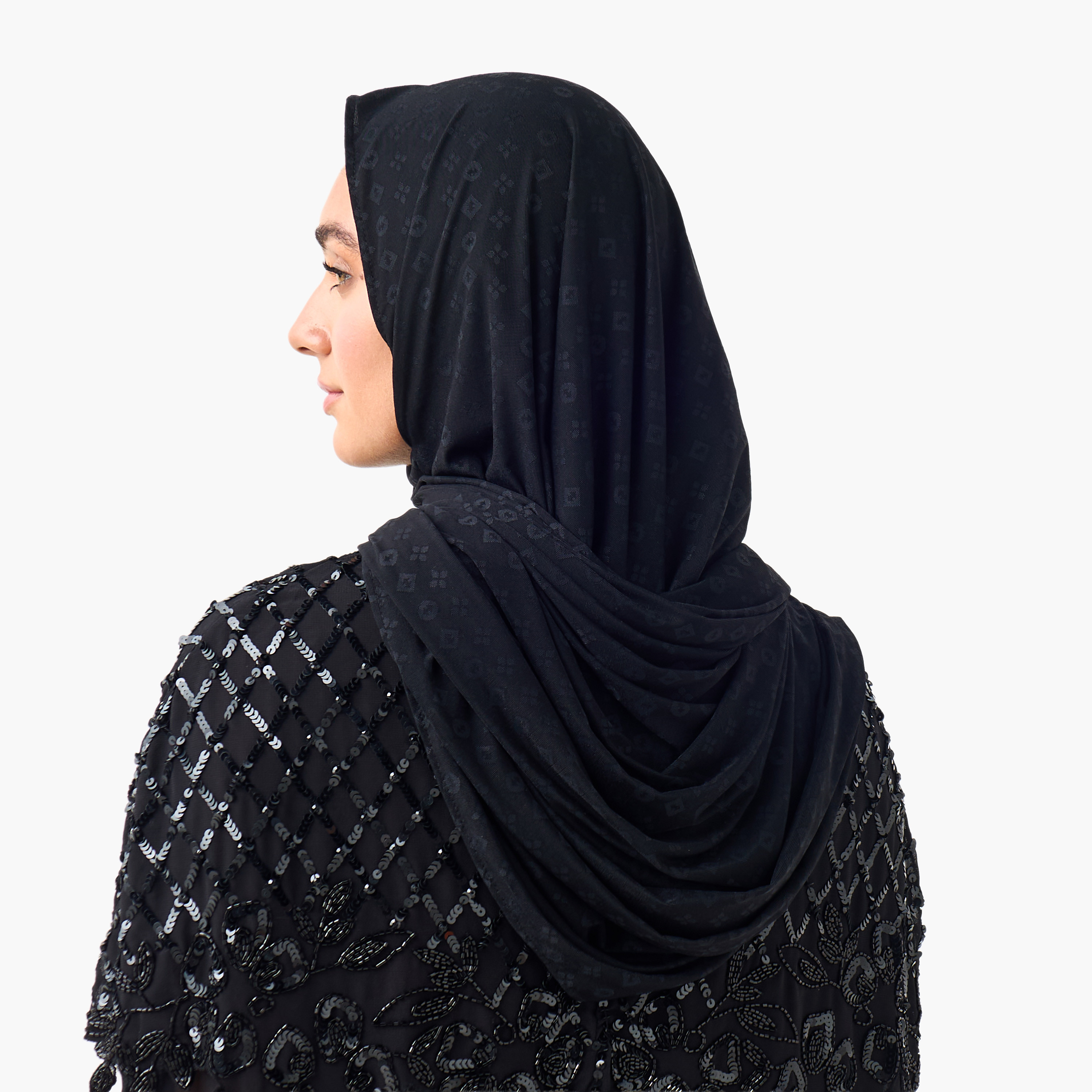 Hijab Jacquard Cream-women-winterwear-scarves-image-4