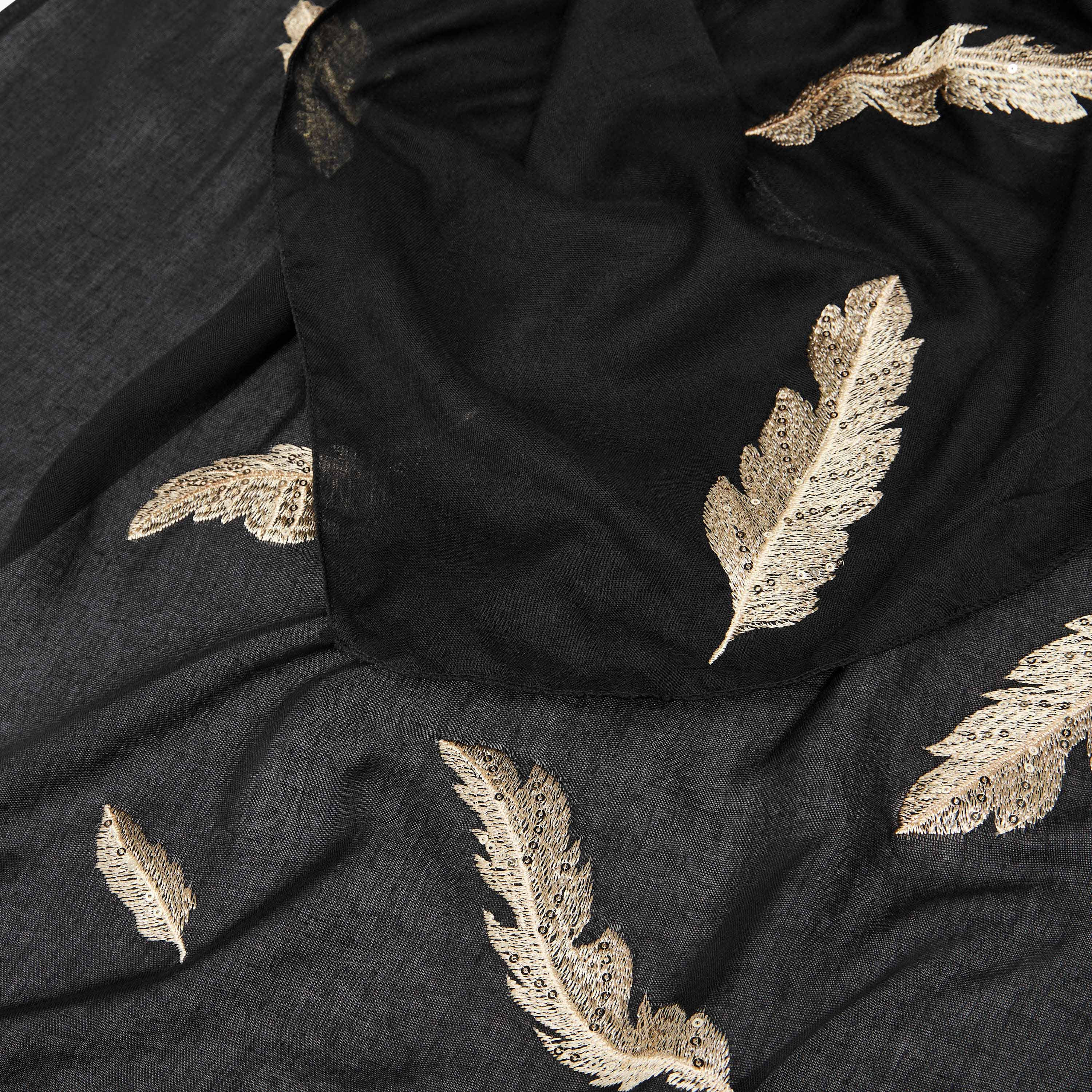 Scarf Feather Embroidered-women-winterwear-scarves-image-5