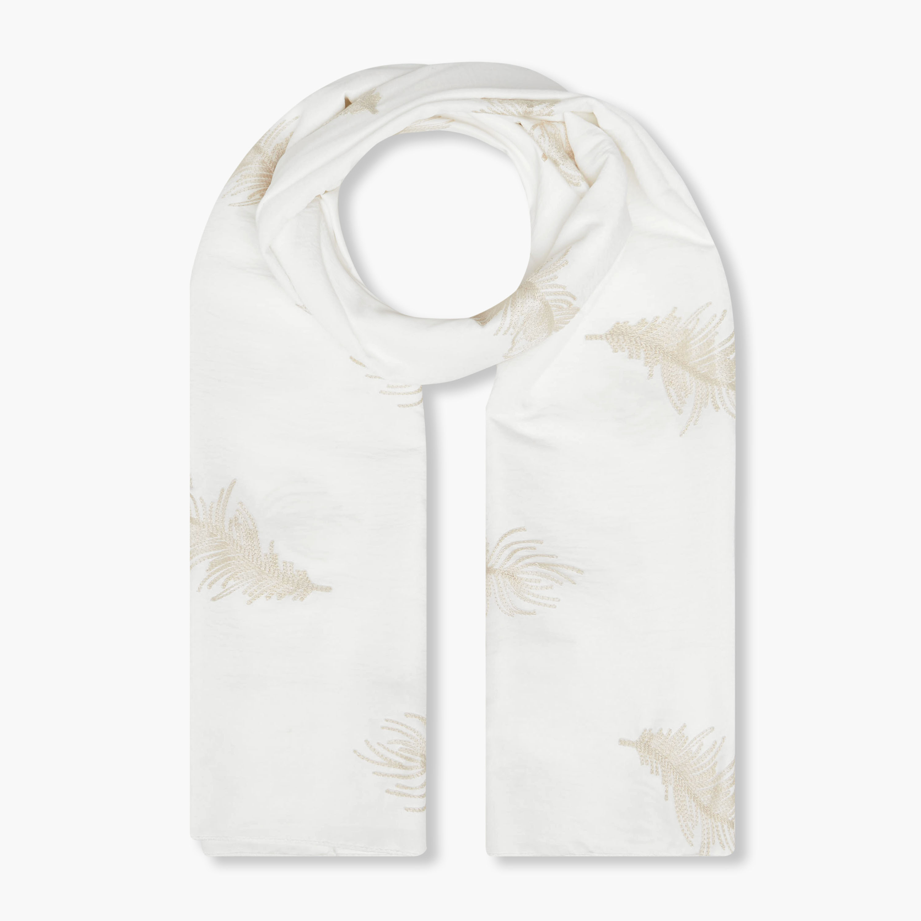 Scarf Feather Embroidered-women-winterwear-scarves-image-1