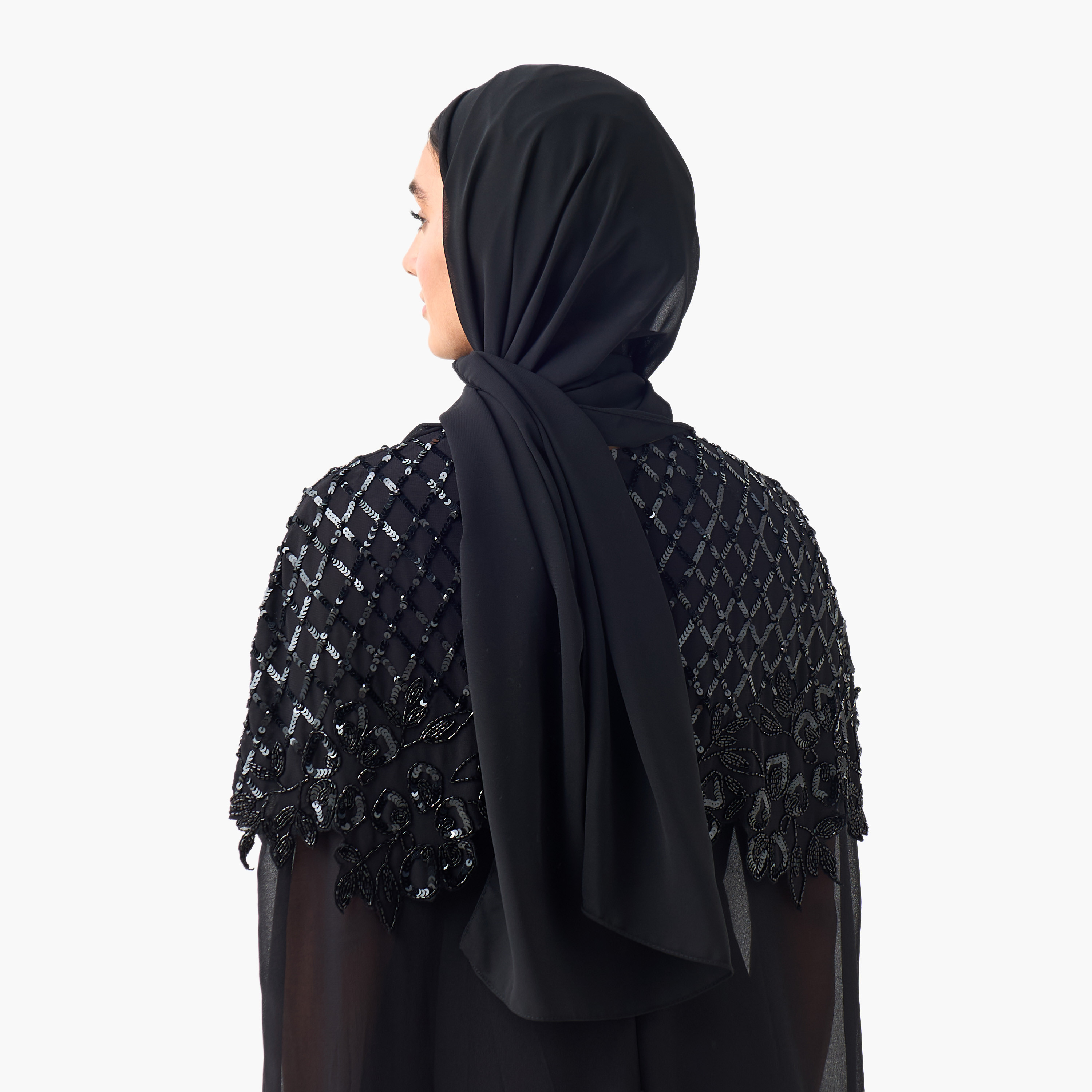 Hijab Textured Black-women-winterwear-scarves-image-4