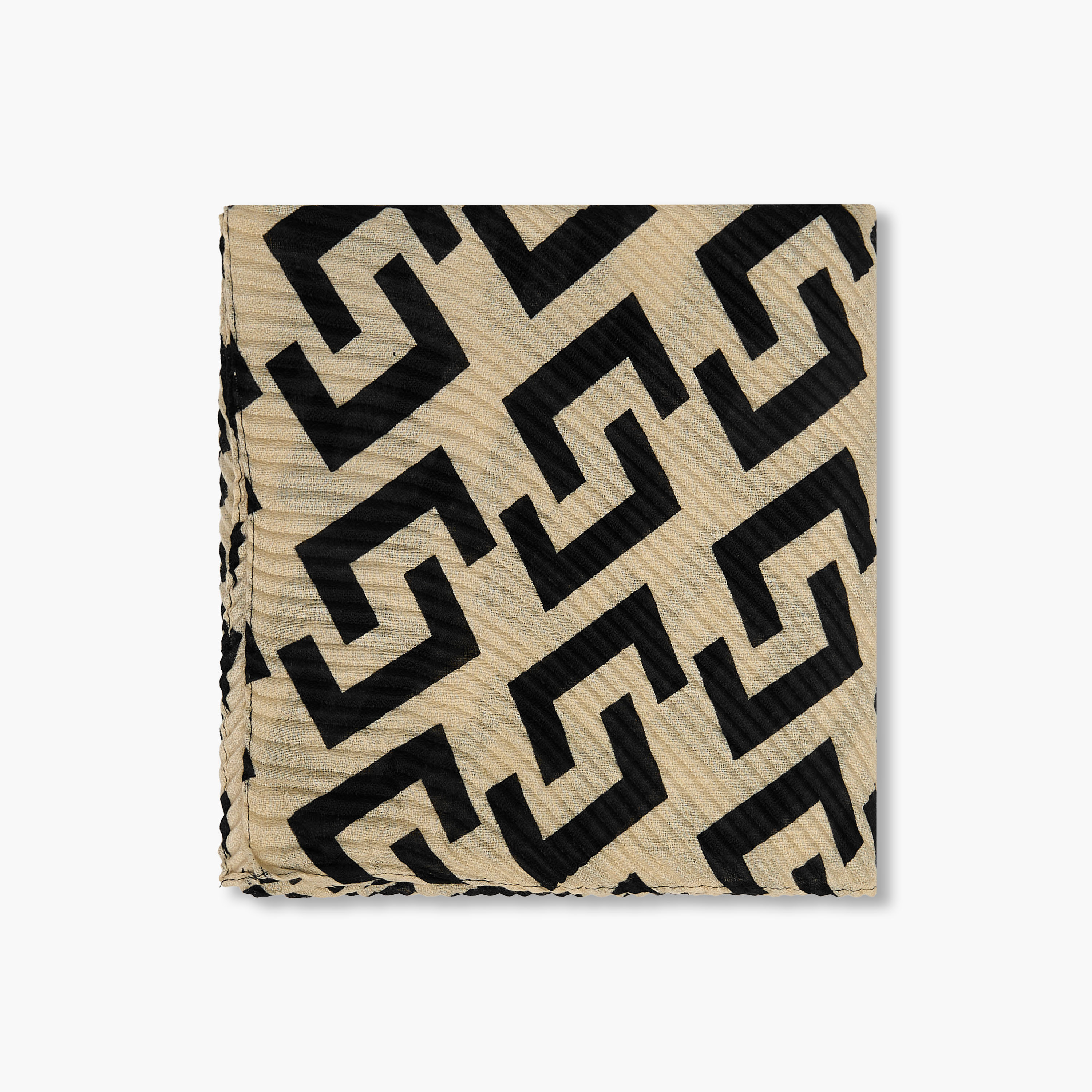 Pleated Scarf Monogram Print-women-winterwear-scarves-image-3