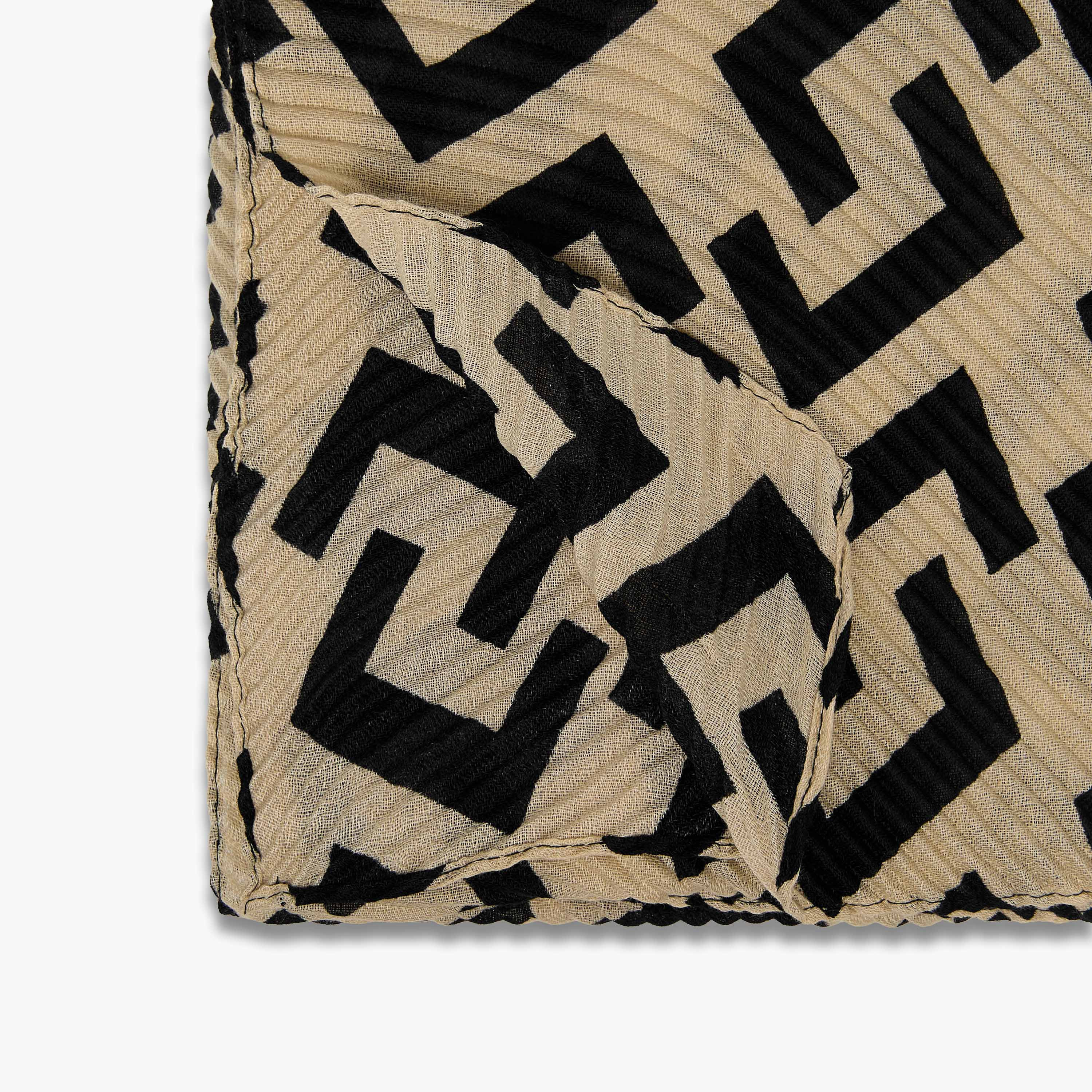Pleated Scarf Monogram Print-women-winterwear-scarves-image-4