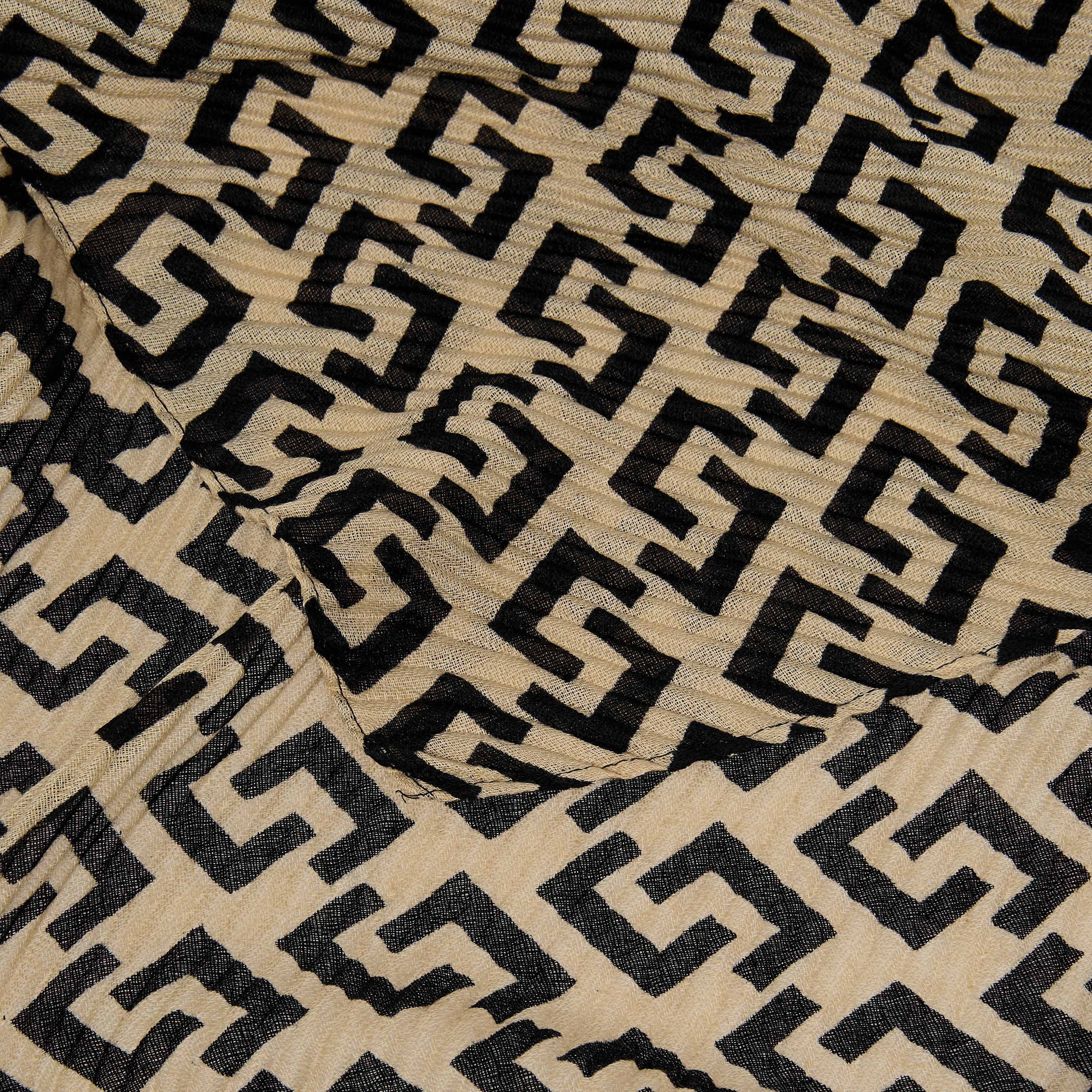 Pleated Scarf Monogram Print-women-winterwear-scarves-image-5