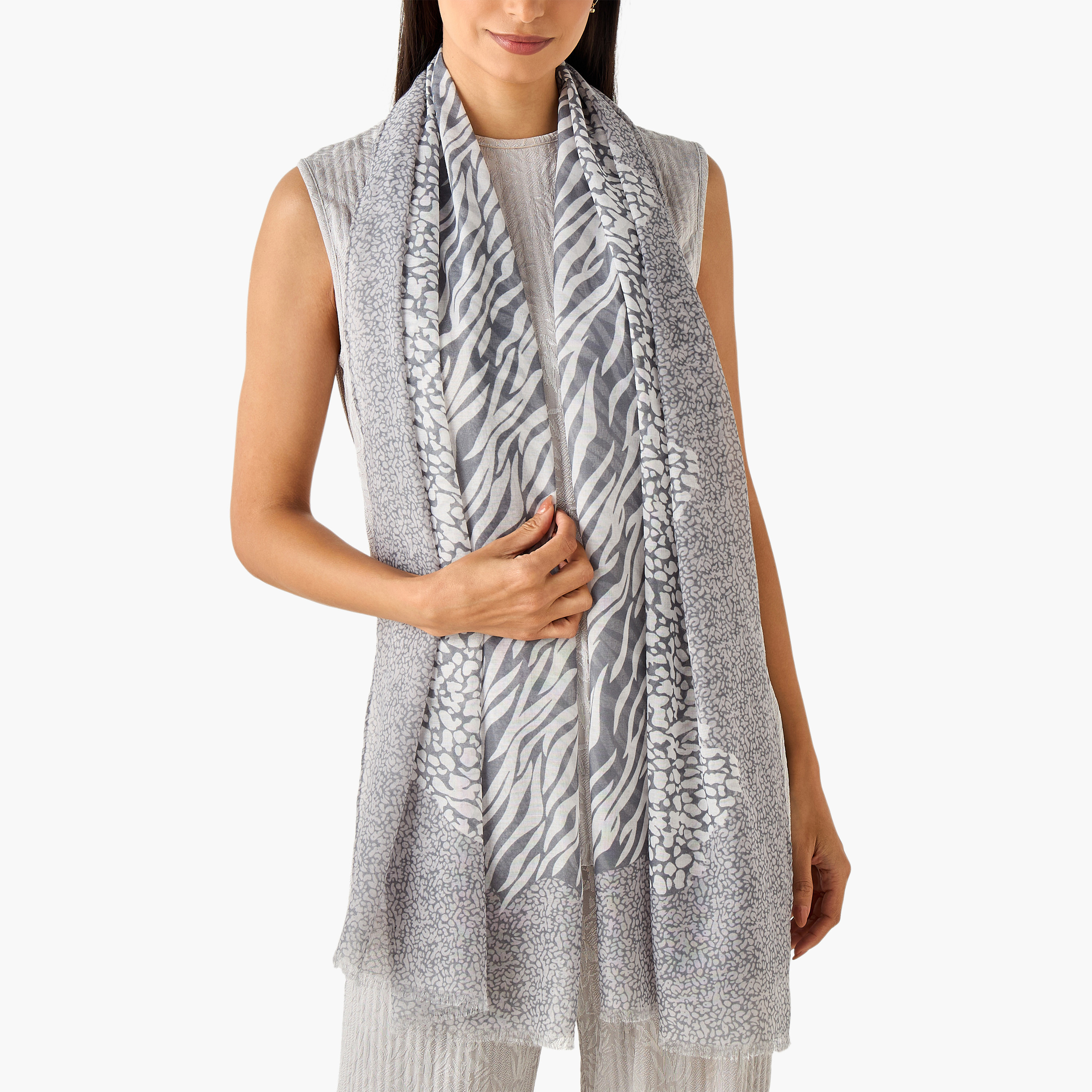 Scarf Floral Print Multicolour-women-winterwear-scarves-image-2