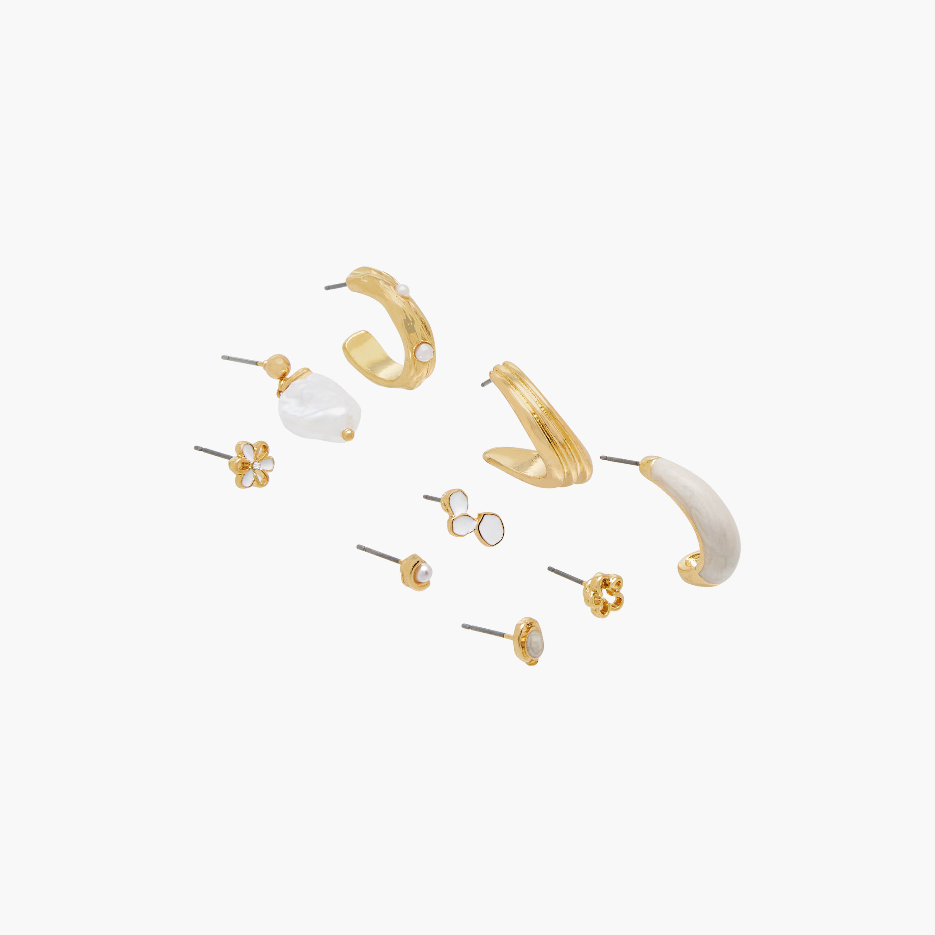 Pack of 9 Gold Finish Assorted Earrings with Pushback Closure-women-watchesandjewellery-jewellery-earrings-image-3