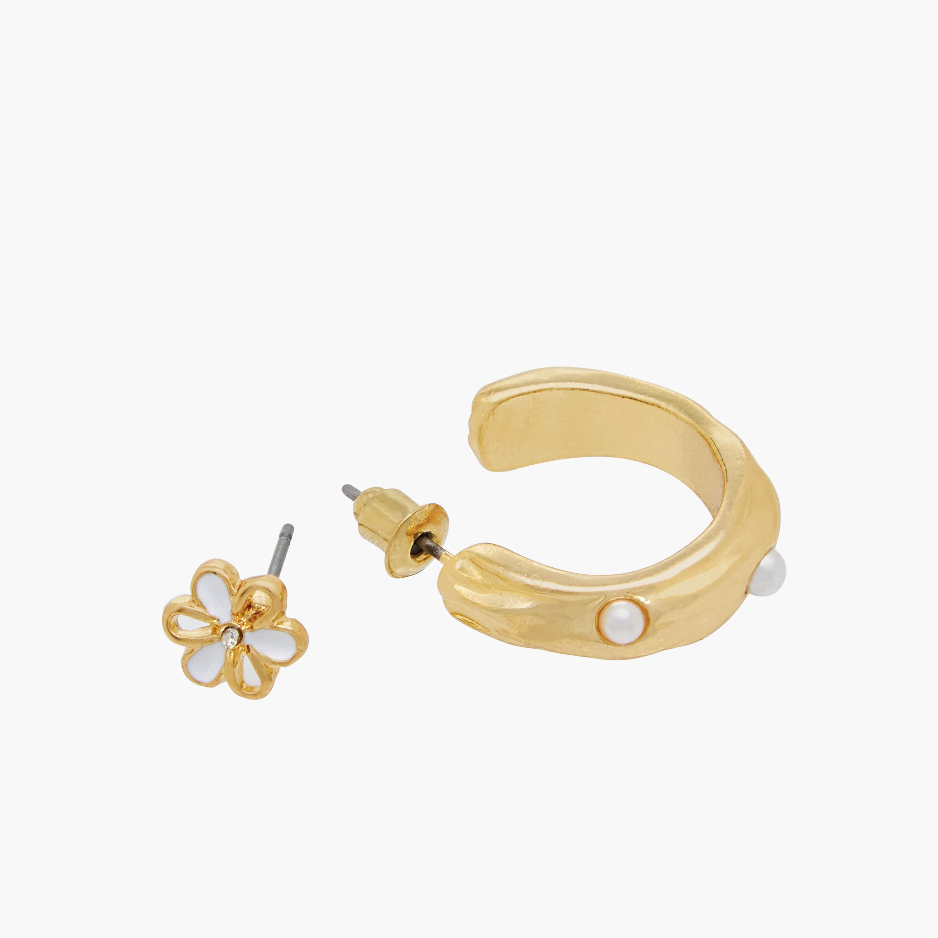 Pack of 9 Gold Finish Assorted Earrings with Pushback Closure-women-watchesandjewellery-jewellery-earrings-image-5
