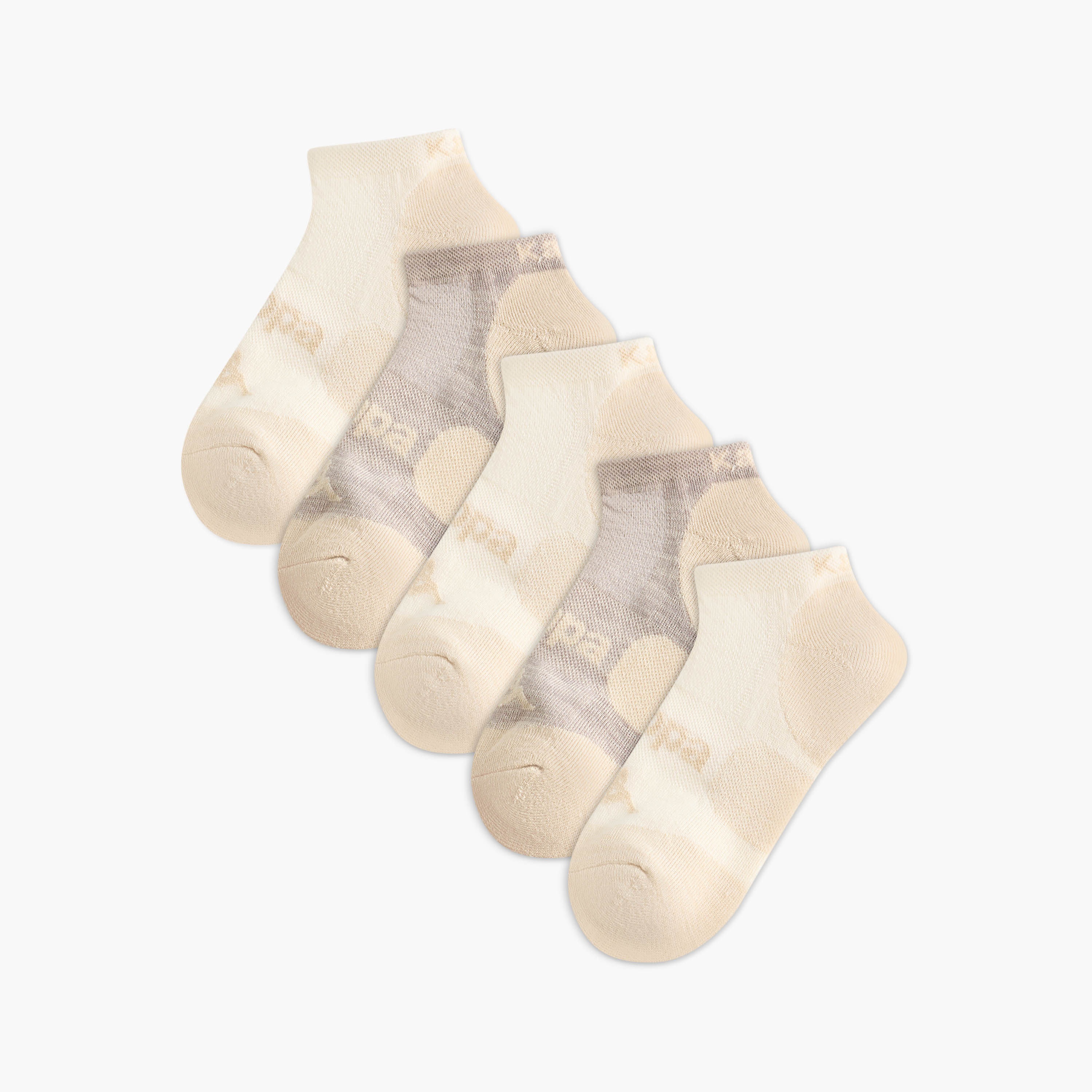 طقم من 5 جوارب تمرين تيري بطول الكاحل من كابا-women-socksandstockings-image-1
