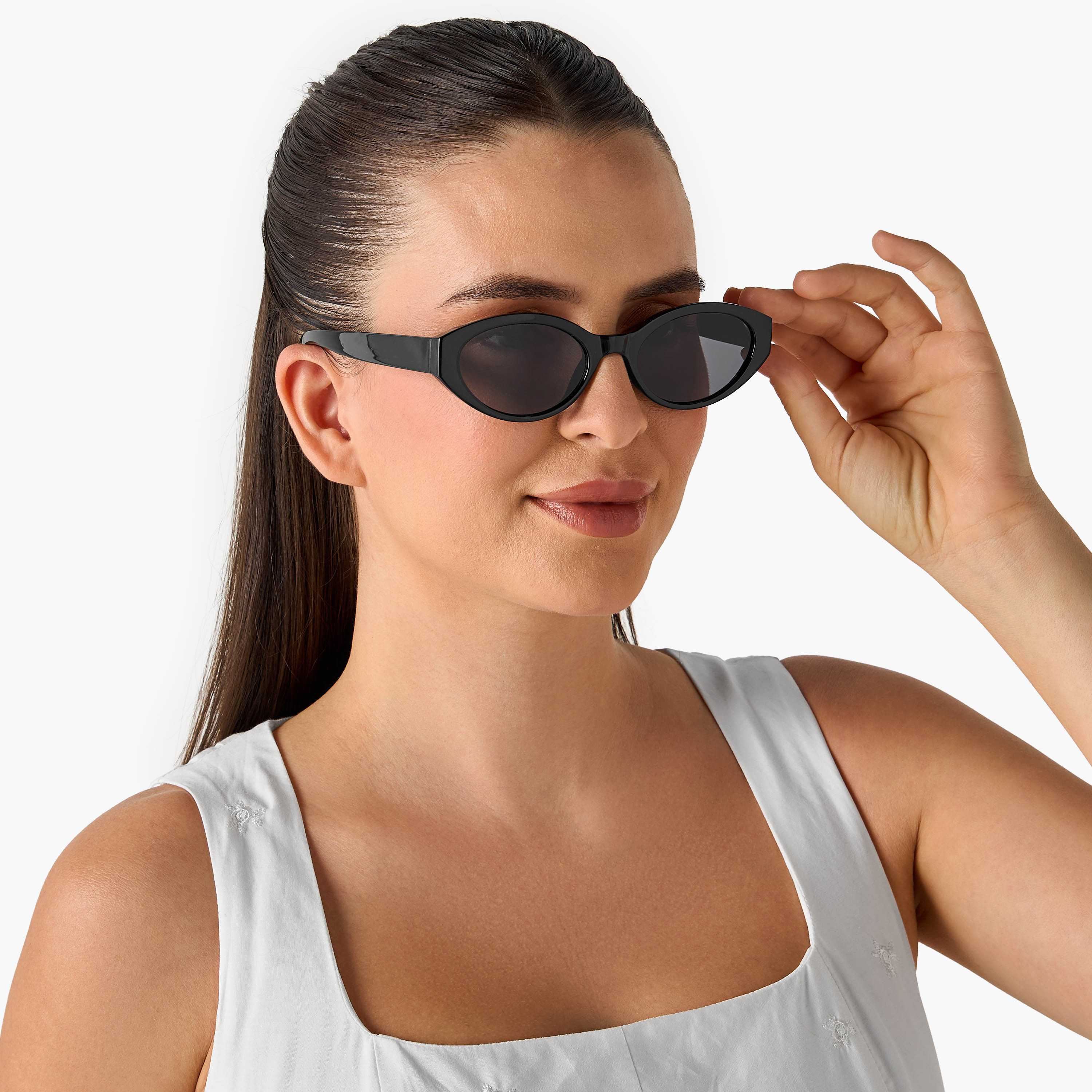 نظارة شمسية بيضاوية بعدسات سوداء وحماية من أشعة الشمس فوق البنفسجية-women-sunglasses-image-2
