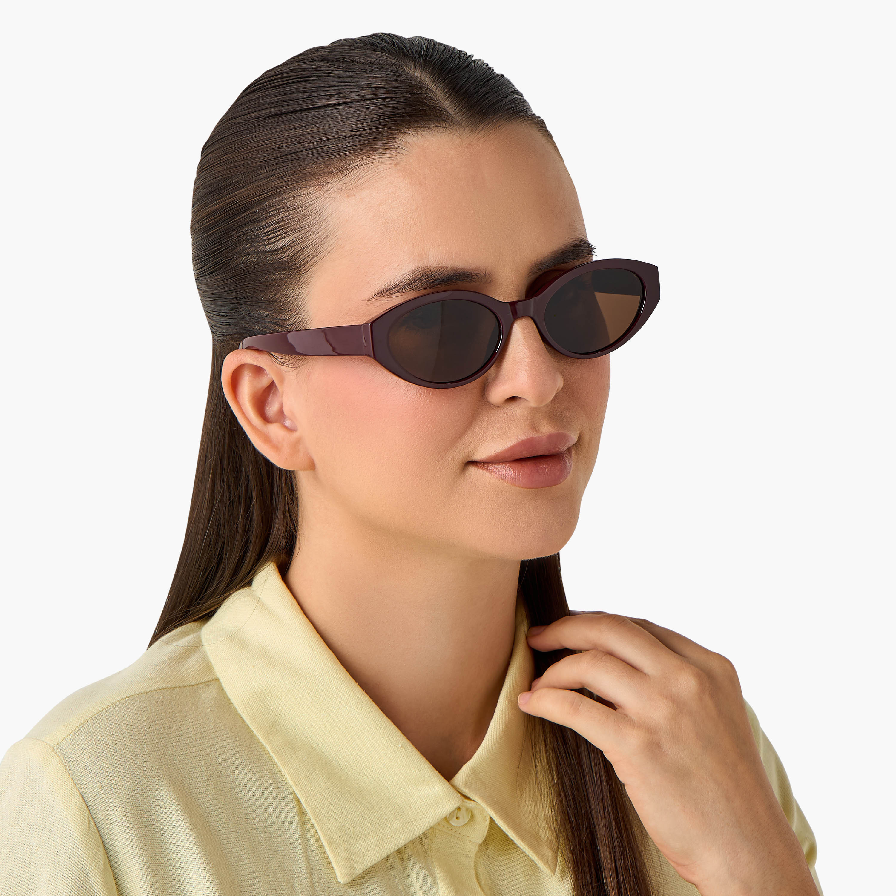 Sunglasses Oval UV Protection Brown Lens-women-sunglasses-image-2