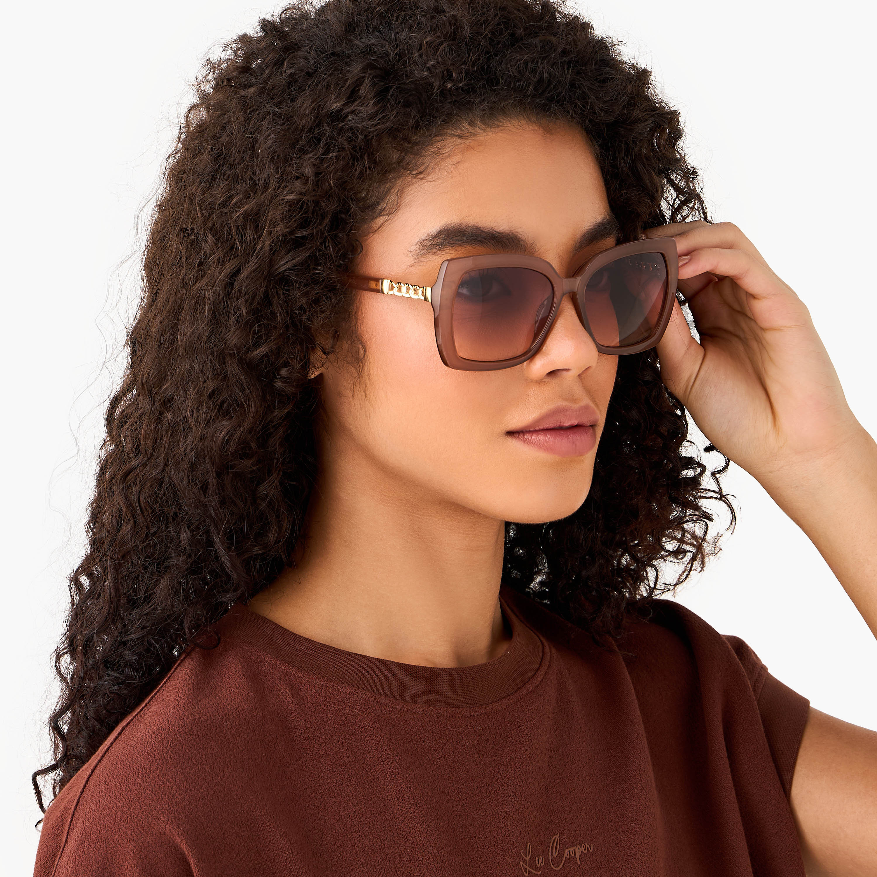 Sunglasses Square UV Protection Brown Lens-women-sunglasses-image-2