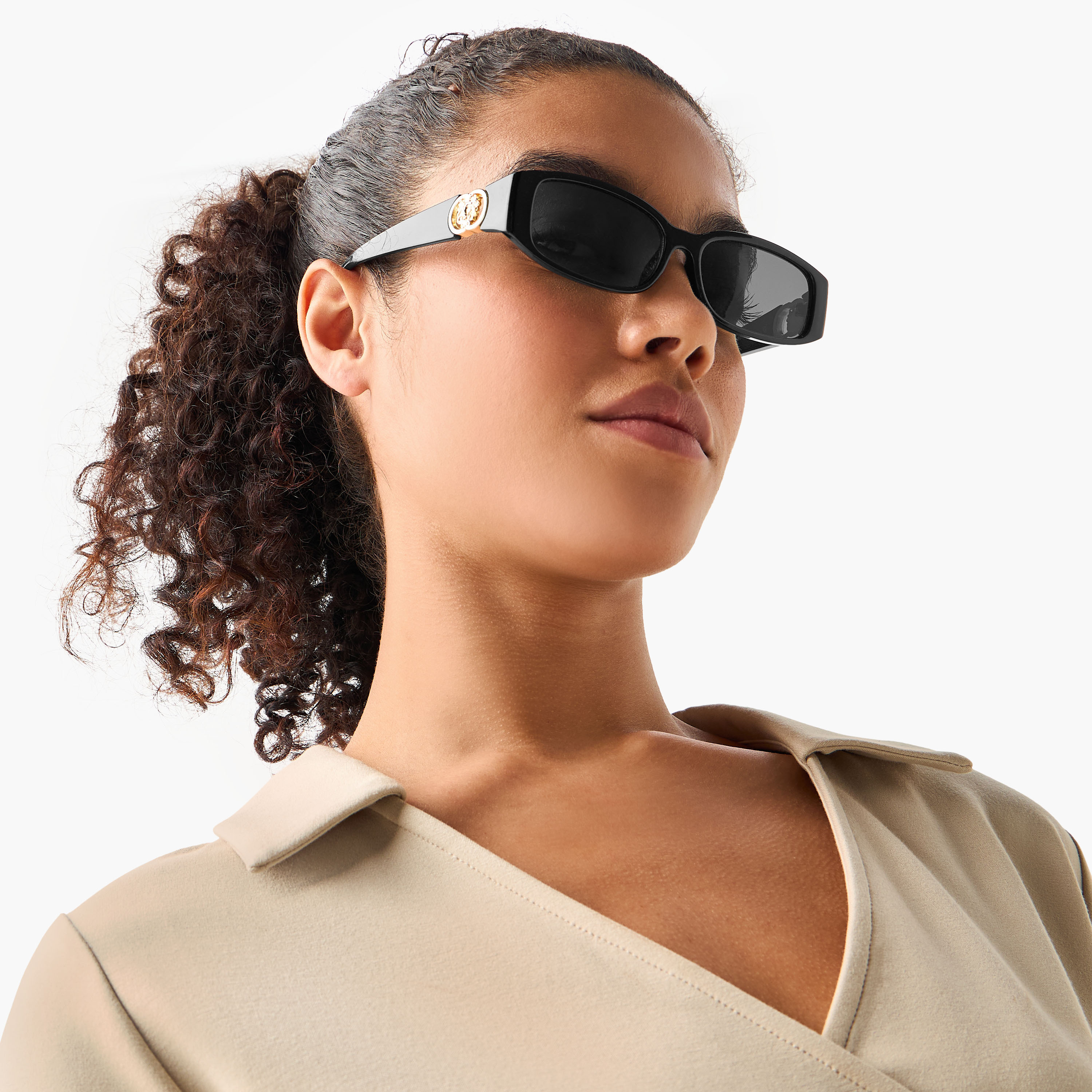 Sunglasses Rectangle UV Protection Black Lens-women-sunglasses-image-2
