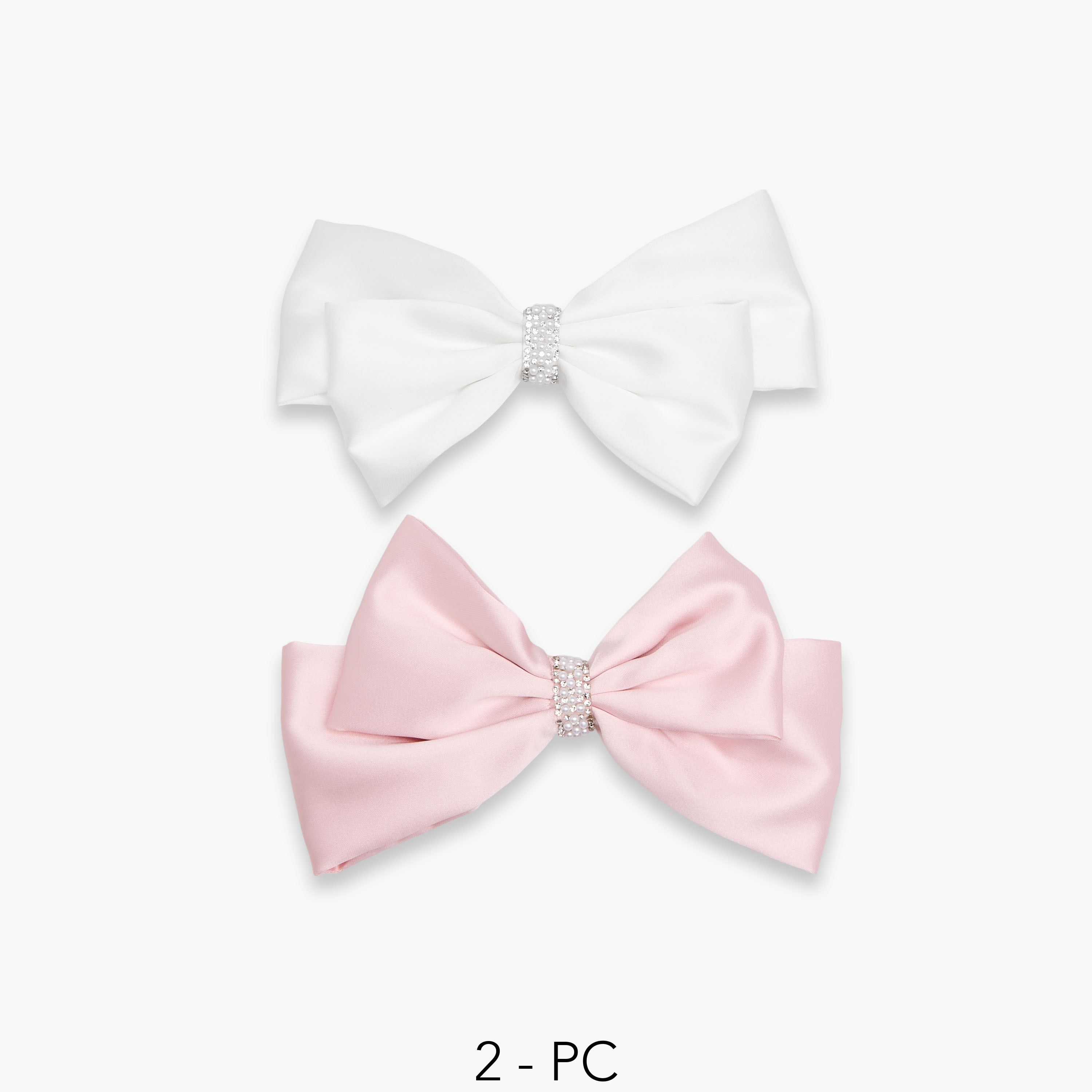 Pack of 2 Bow Barrette Hair Clip with Embellishment-women-hairaccessories-clips-image-1