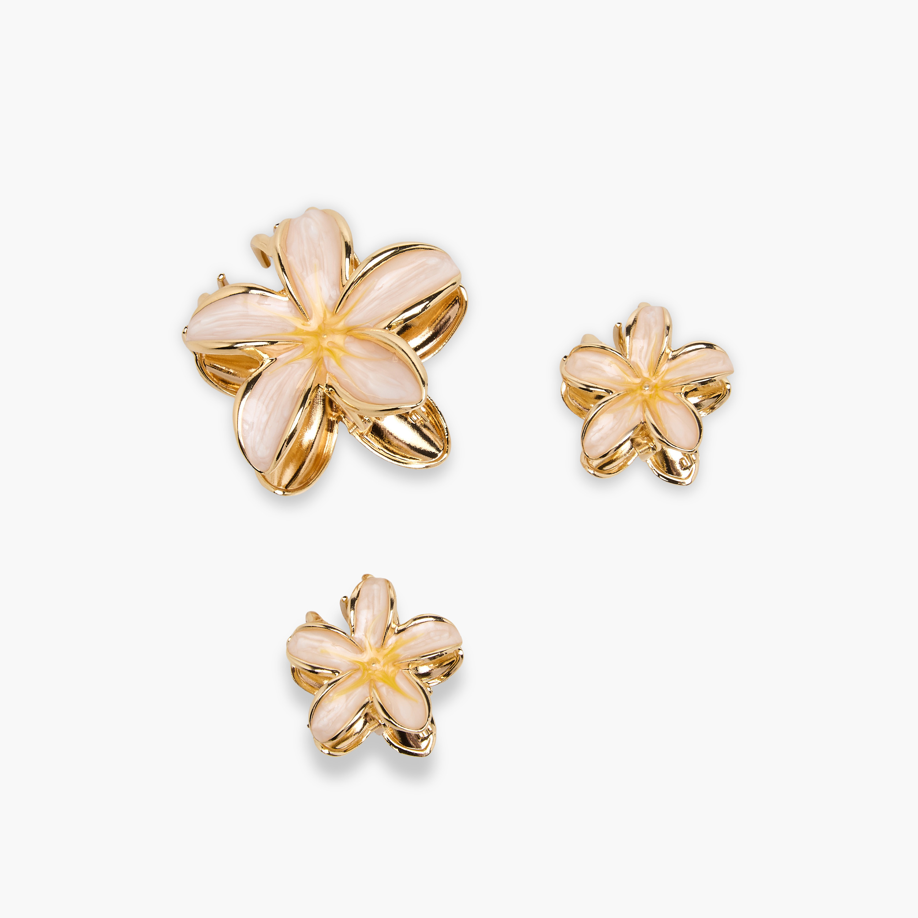 Pack of 3 Floral Hair Clamps with Enamel Design-women-hairaccessories-clamps-image-6