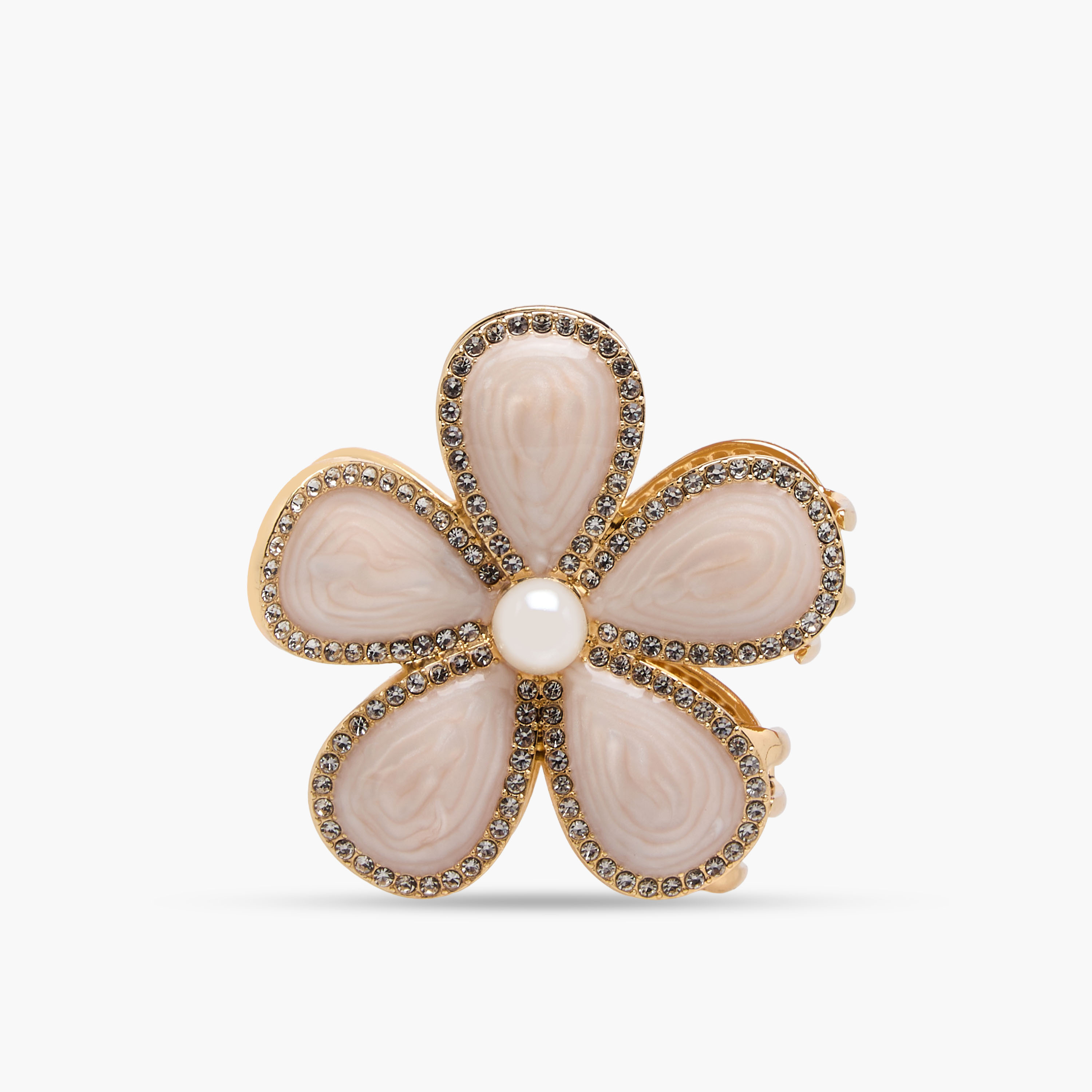 Floral Hair Clamp with Embellishment-women-hairaccessories-clamps-image-1