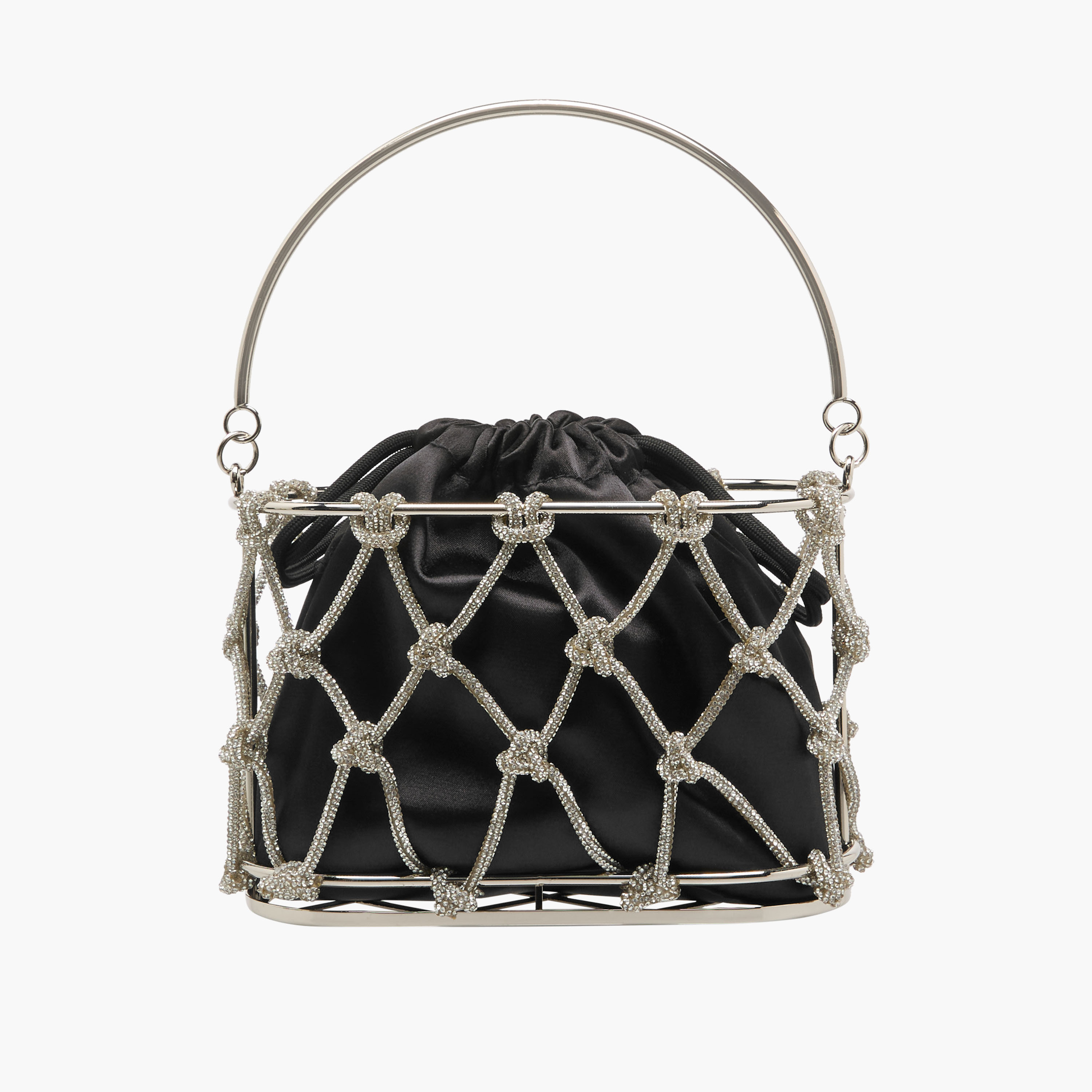Crystal Embellished Bucket Bag with Drawstring Closure-women-bagsandwallets-handbags-image-1