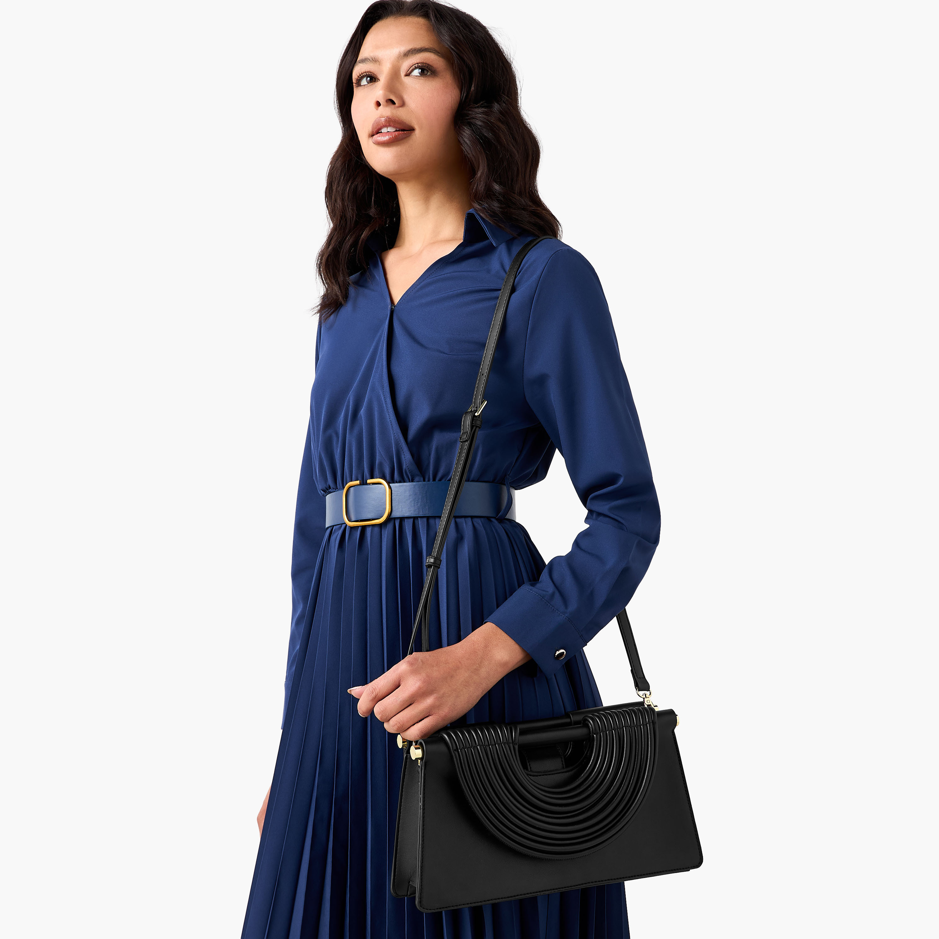 Textured Handle Clutch with Detachable Strap-women-bagsandwallets-handbags-image-2