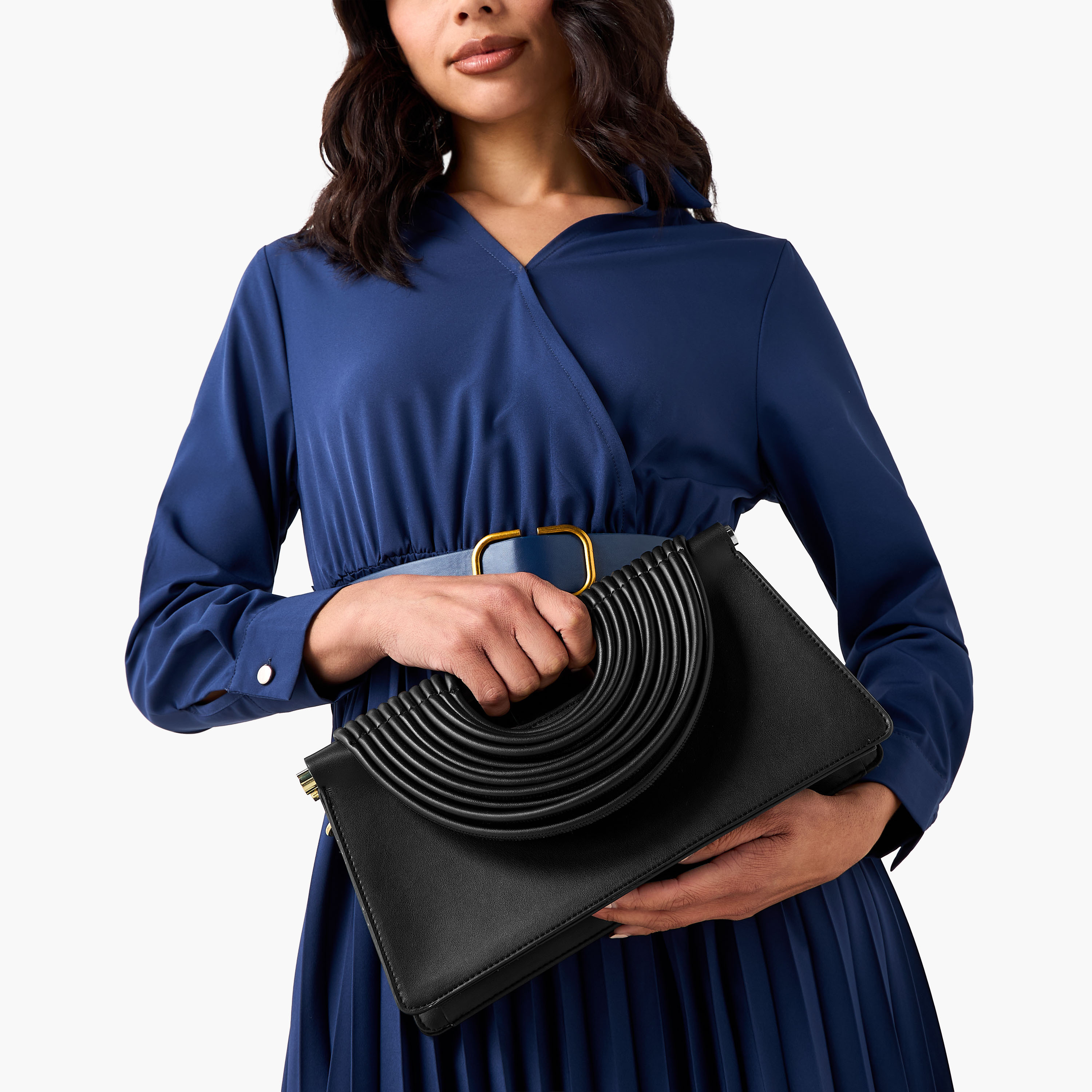 Textured Handle Clutch with Detachable Strap-women-bagsandwallets-handbags-image-8