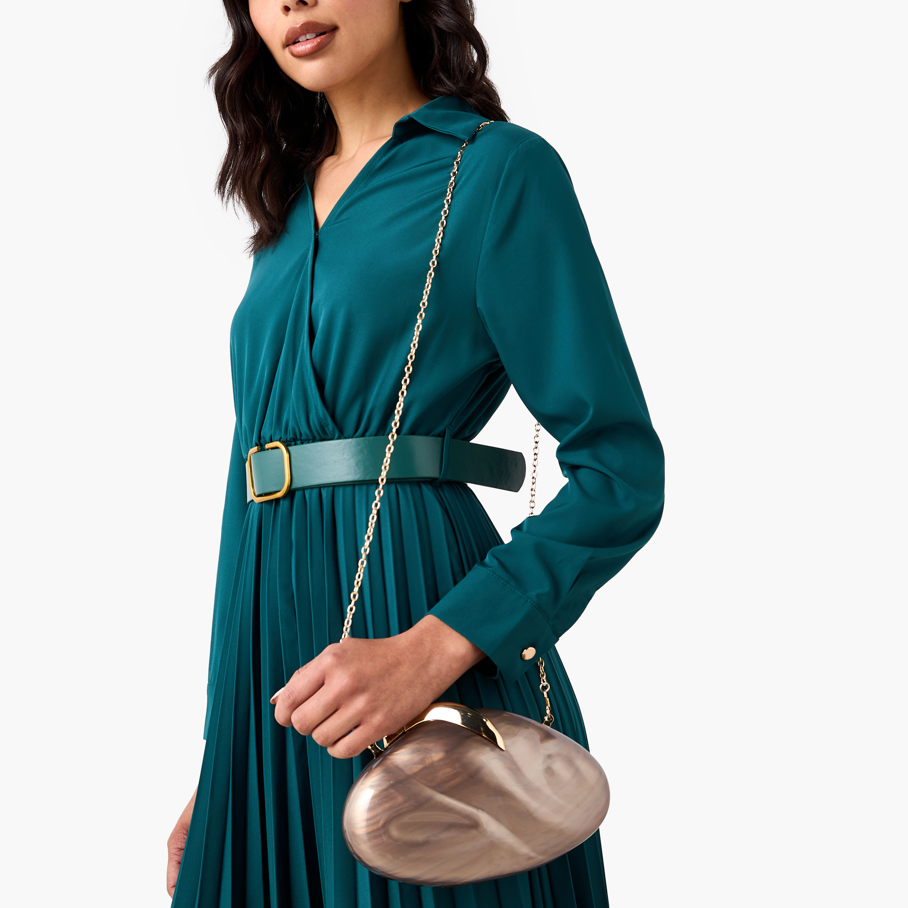 Textured Clutch with Detachable Chain Strap-women-bagsandwallets-handbags-image-2