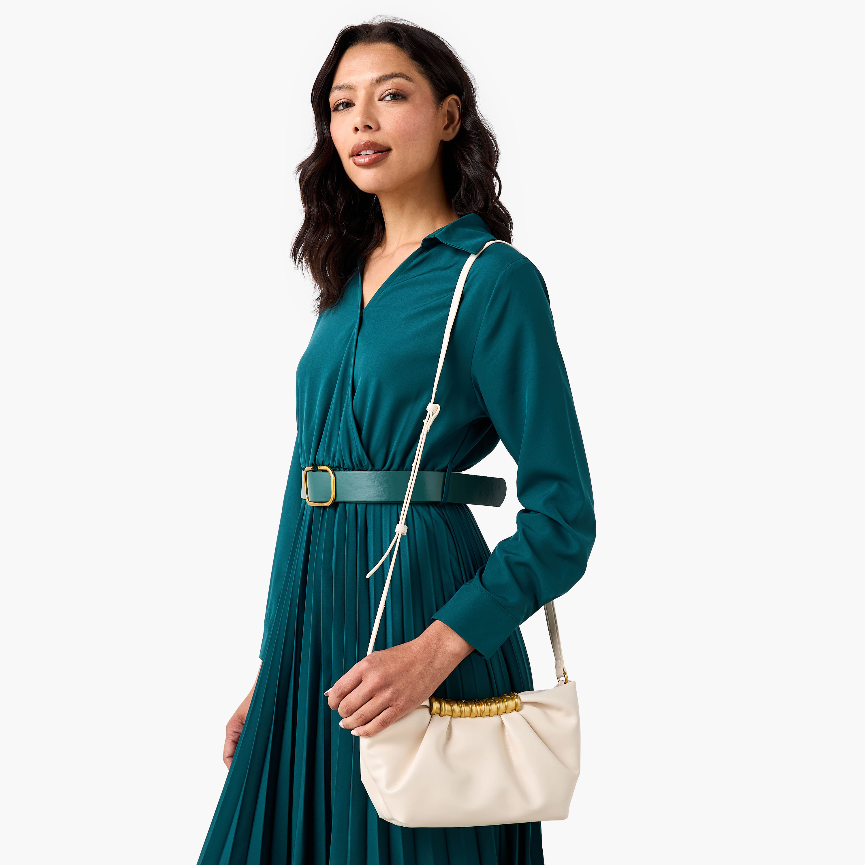 Ruched Crossbody Bag with Adjustable Strap-women-bagsandwallets-handbags-image-2