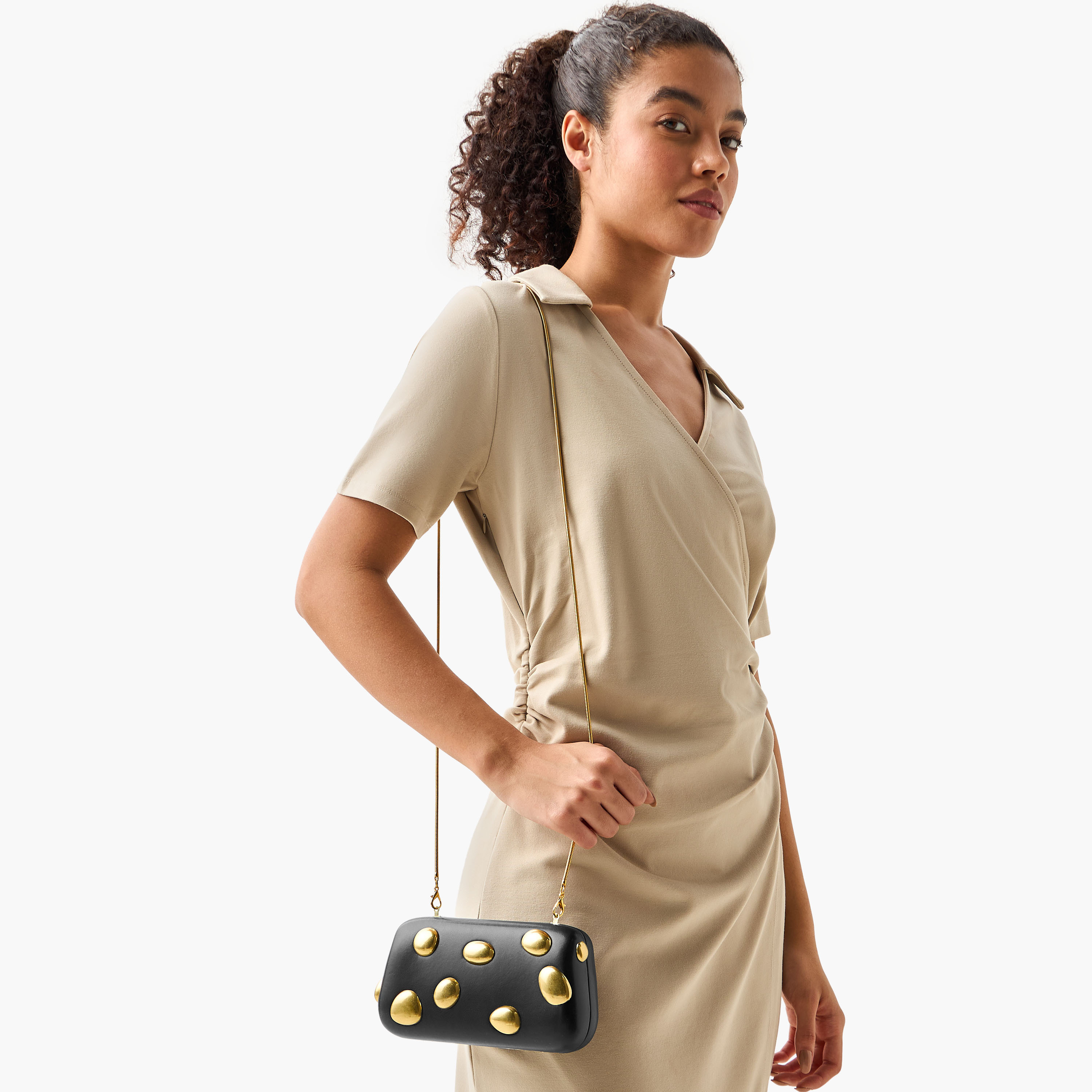 Metal Accent Clutch with Detachable Chain Strap-women-bagsandwallets-handbags-image-2