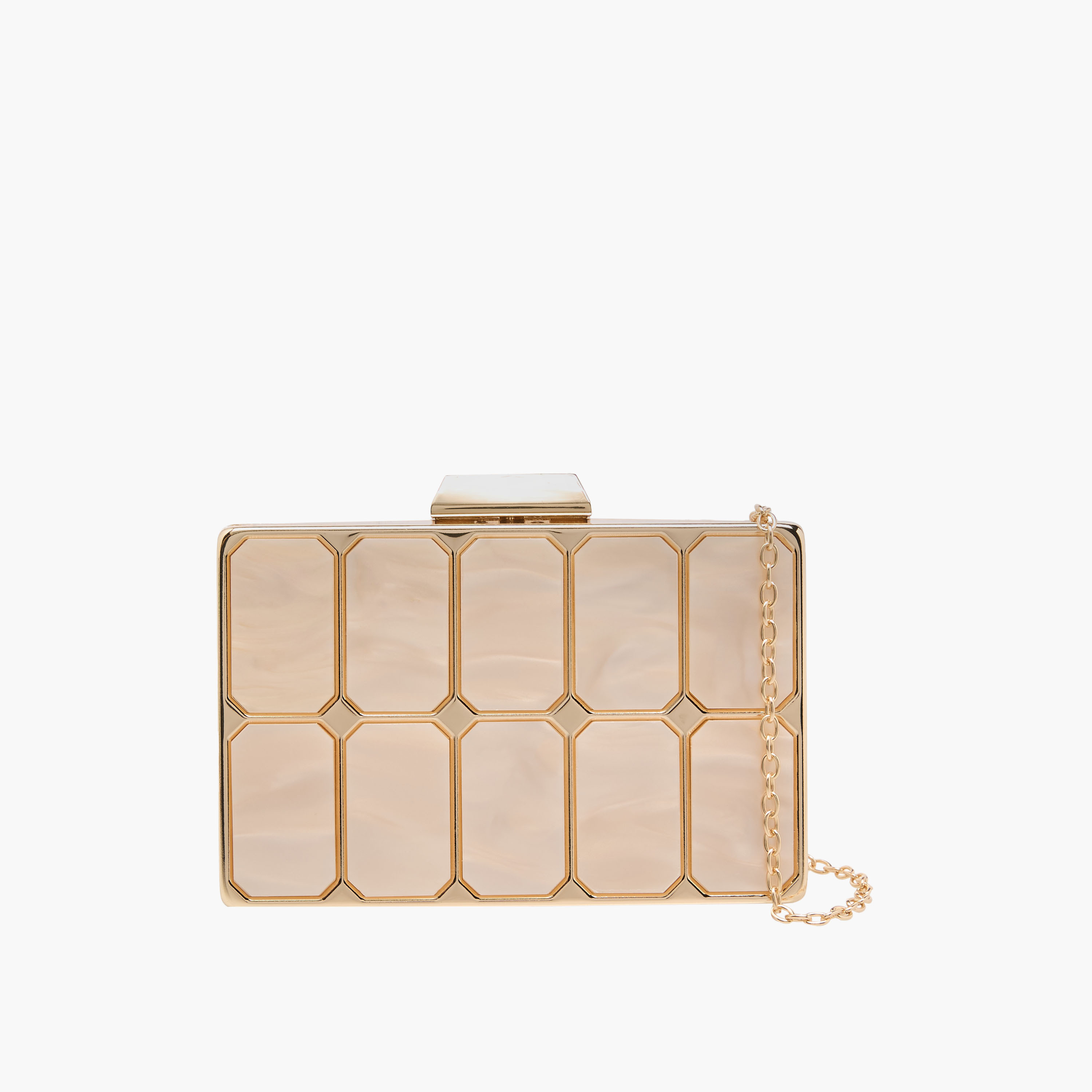 Textured Clutch with Detachable Chain Strap-women-bagsandwallets-handbags-image-1