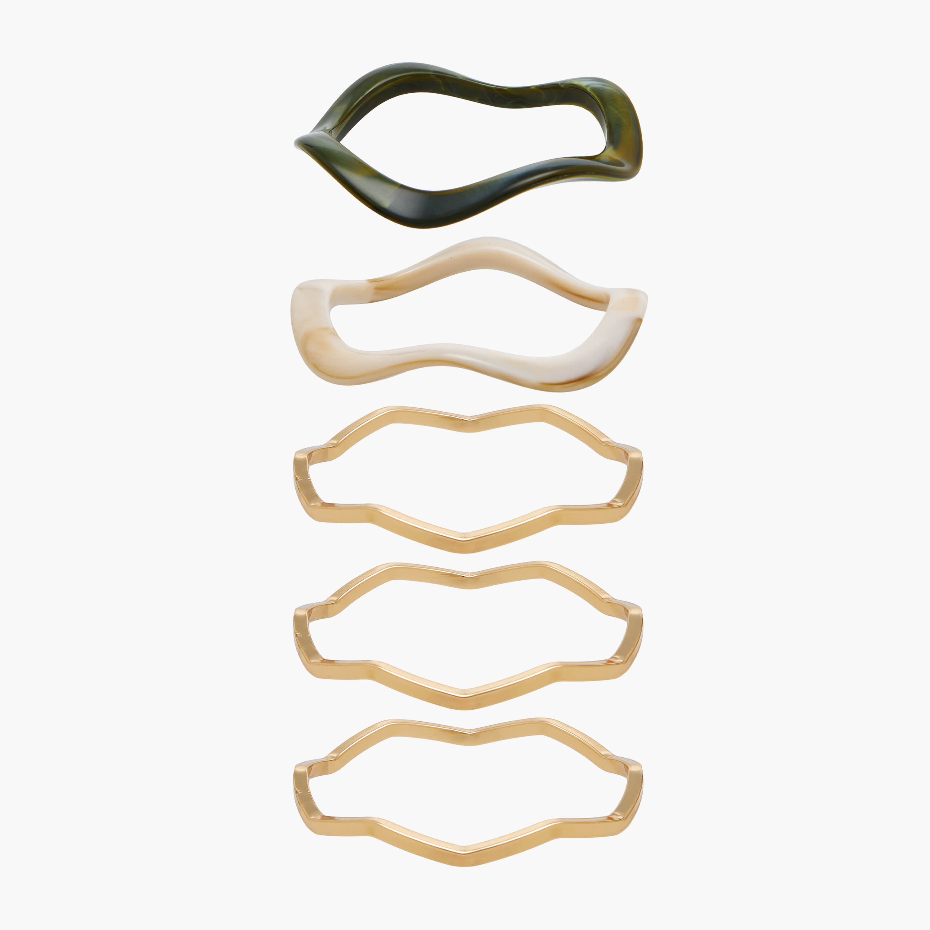 Pack of 5 - Resin Metallic Bangles-women-watchesandjewellery-jewellery-banglesandbracelets-image-1