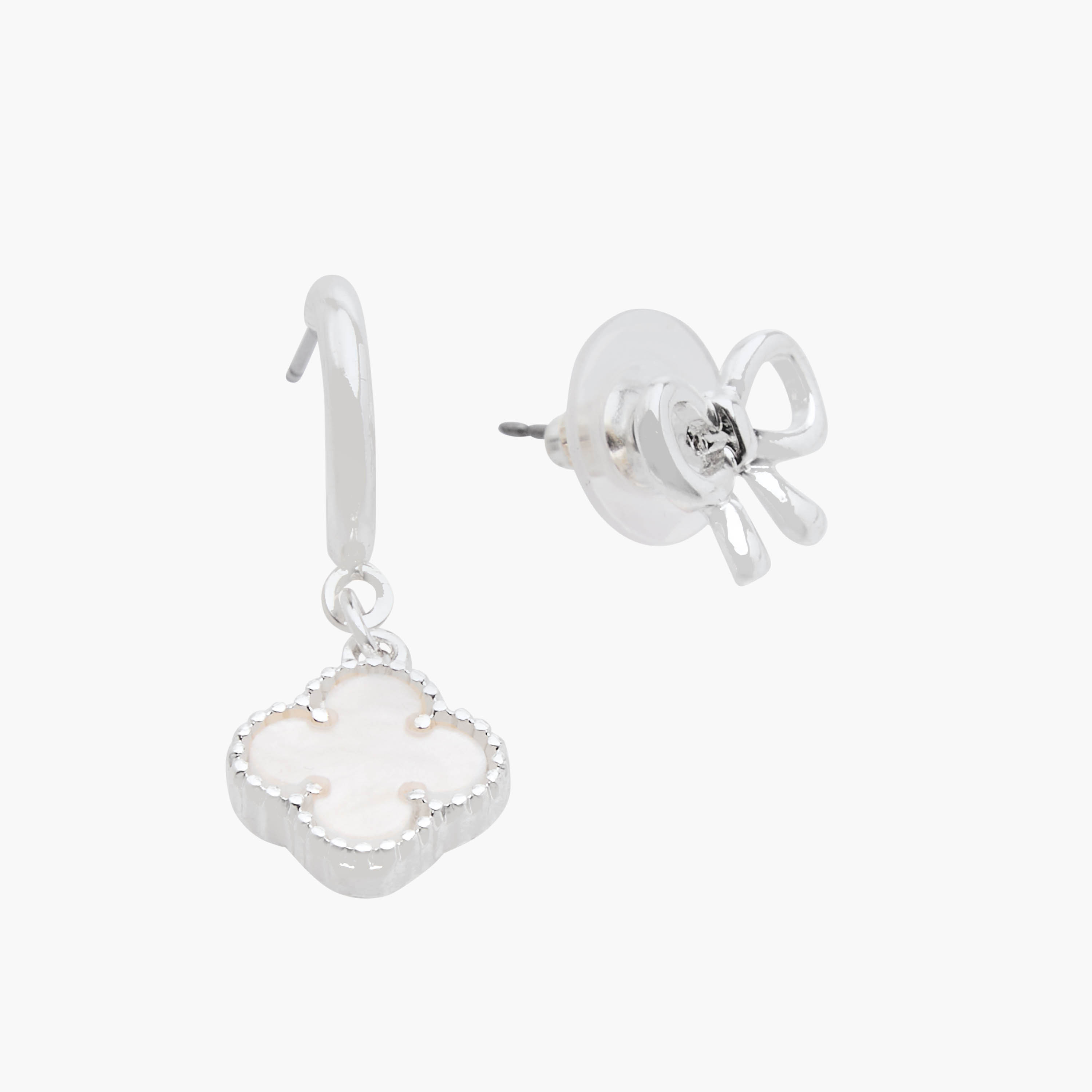 Pack of 12 Silver Tone Assorted Earrings with Pushback Closure-women-watchesandjewellery-jewellery-earrings-image-5