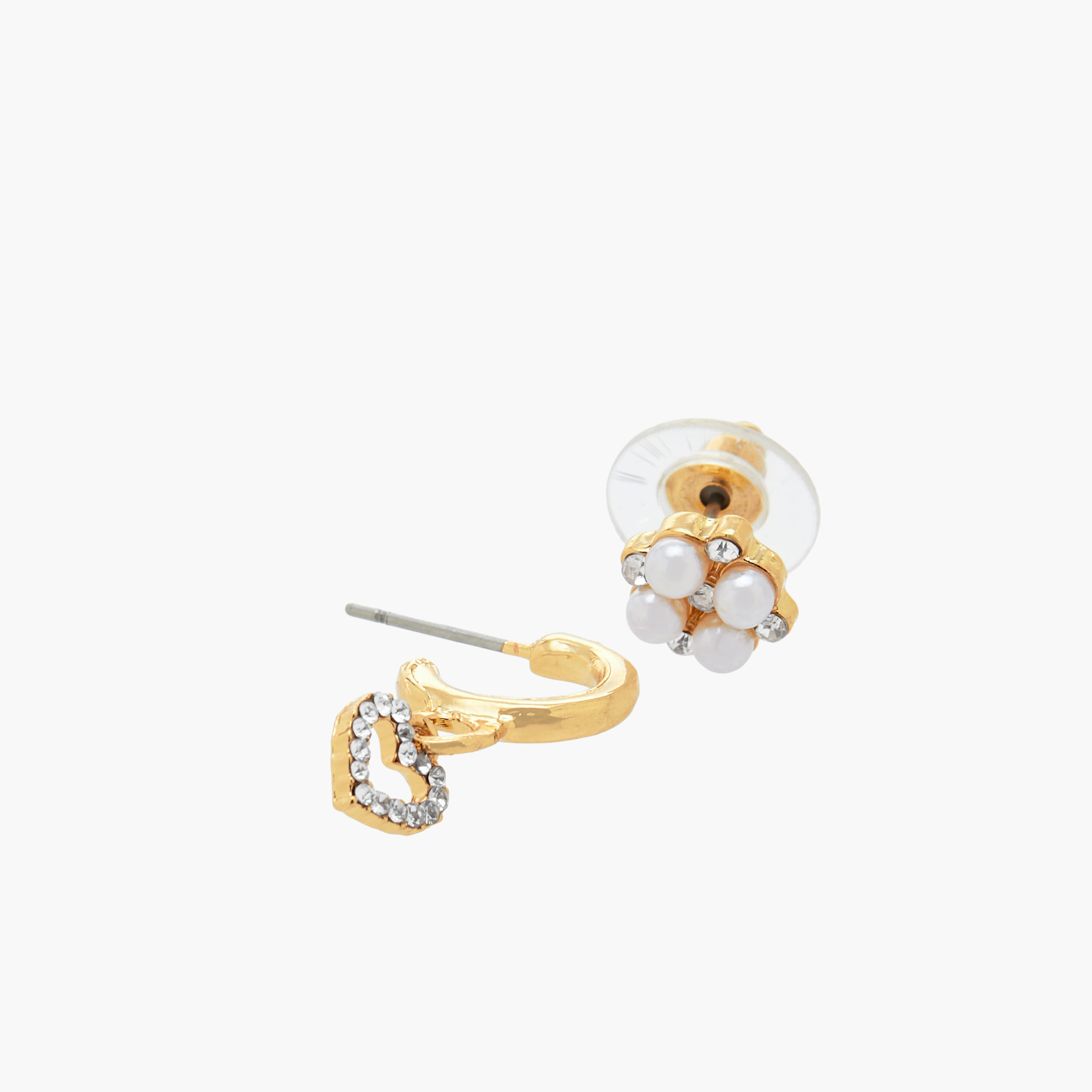 Pack of 9 Gold Tone Assorted Earrings with Pushback Closure-women-watchesandjewellery-jewellery-earrings-image-5