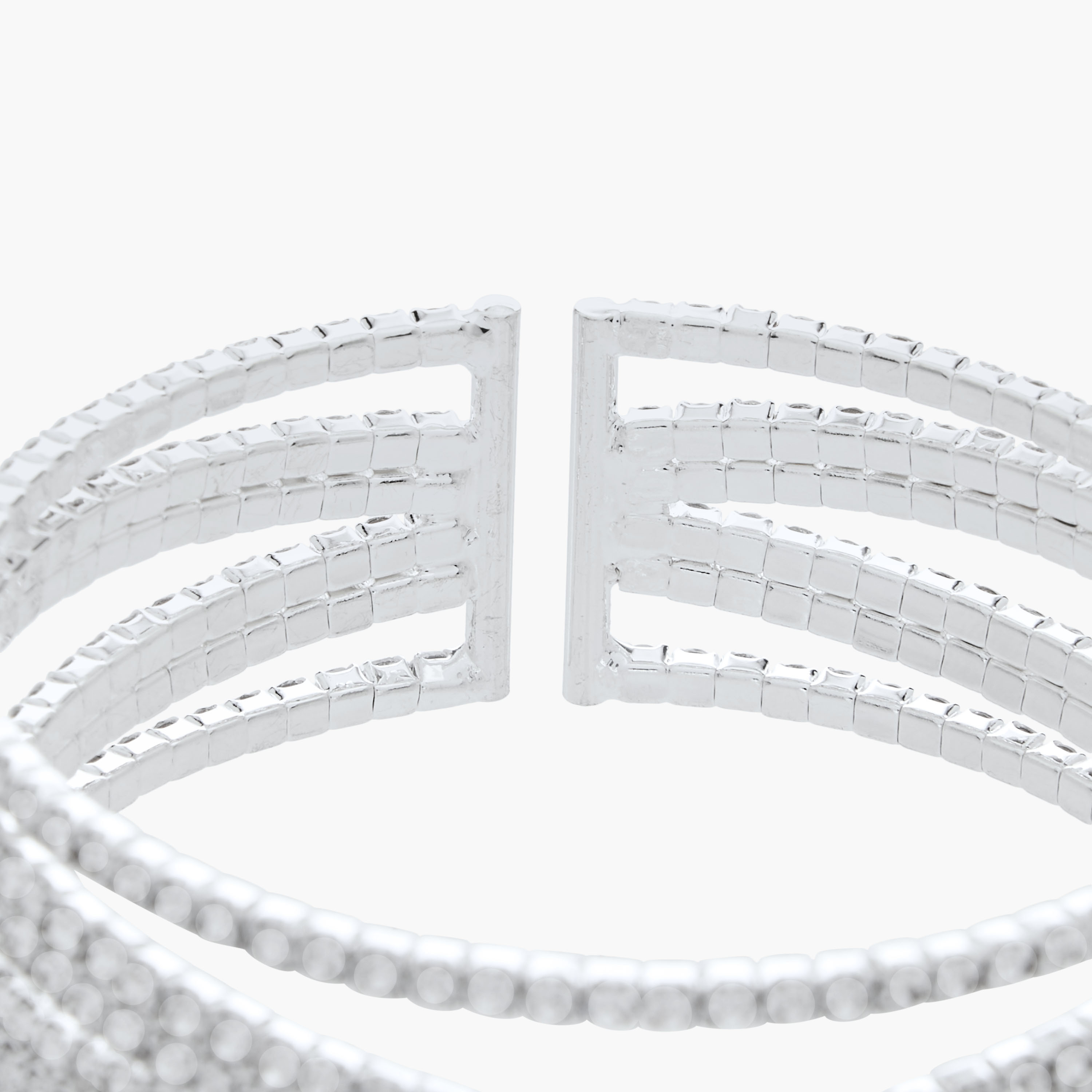 Silver Tone Stone Embellished Cuff Bracelet-women-watchesandjewellery-jewellery-banglesandbracelets-image-4