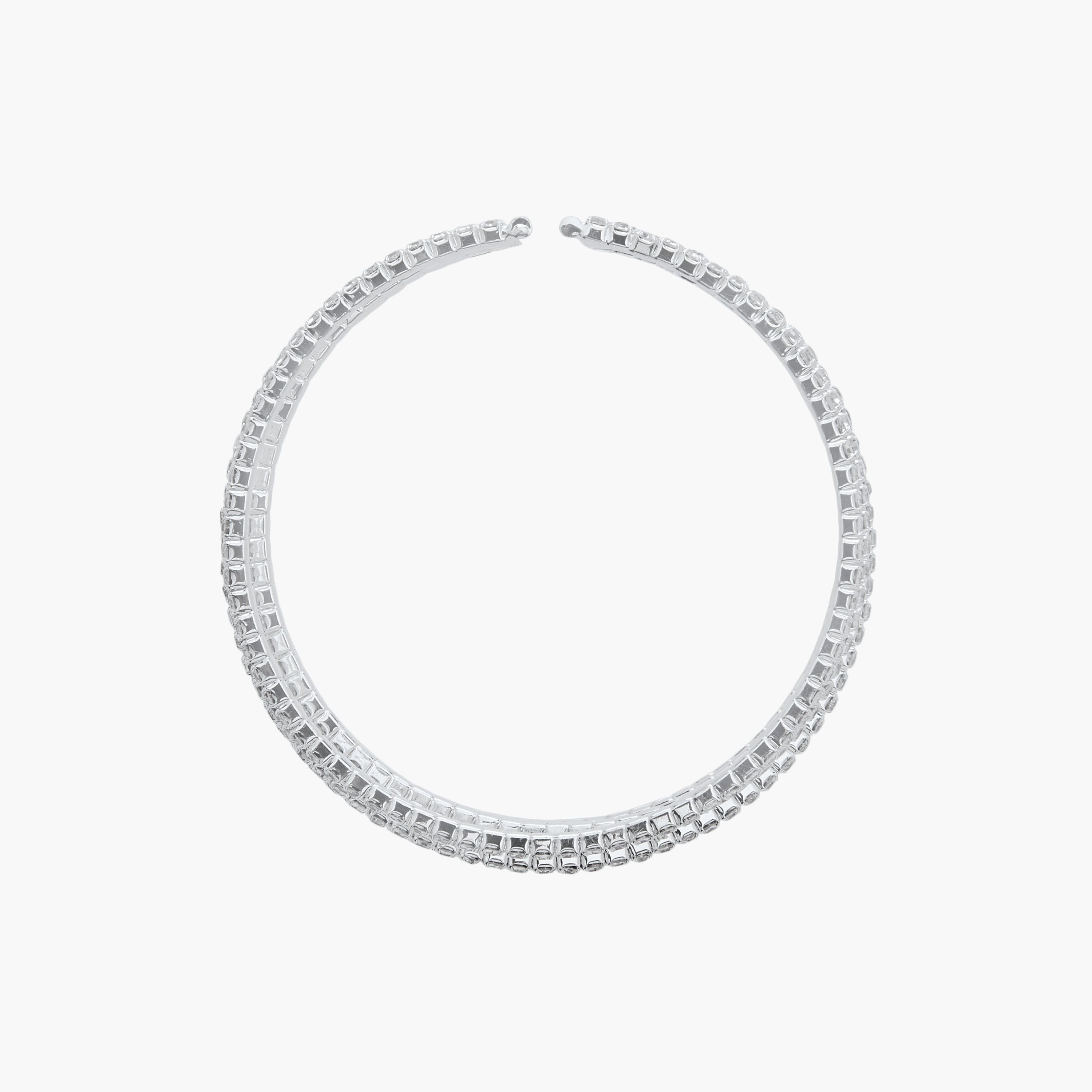 Silver Tone Stone Embellished Cuff Bracelet-women-watchesandjewellery-jewellery-banglesandbracelets-image-5