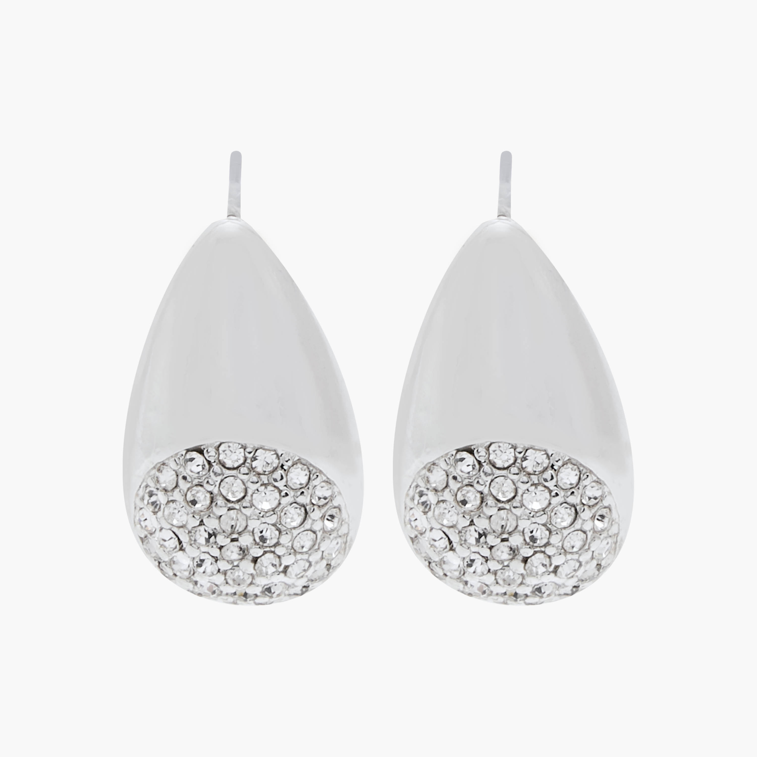 Metallic Embellished Teardrop Earrings with Pushback Closure-women-watchesandjewellery-jewellery-earrings-image-1
