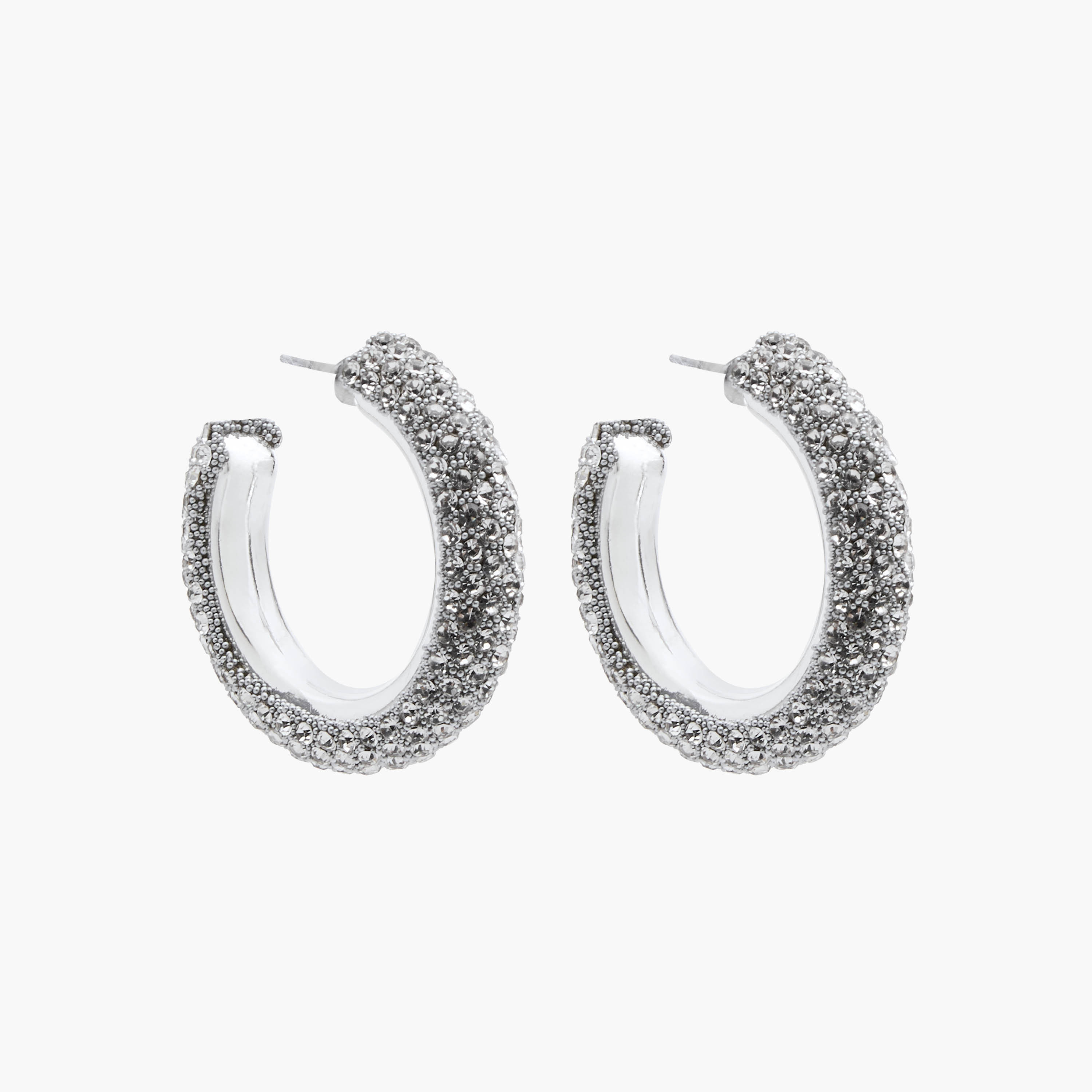 Metallic Embellished Hoop Earrings with Pushback Closure-women-watchesandjewellery-jewellery-earrings-image-1