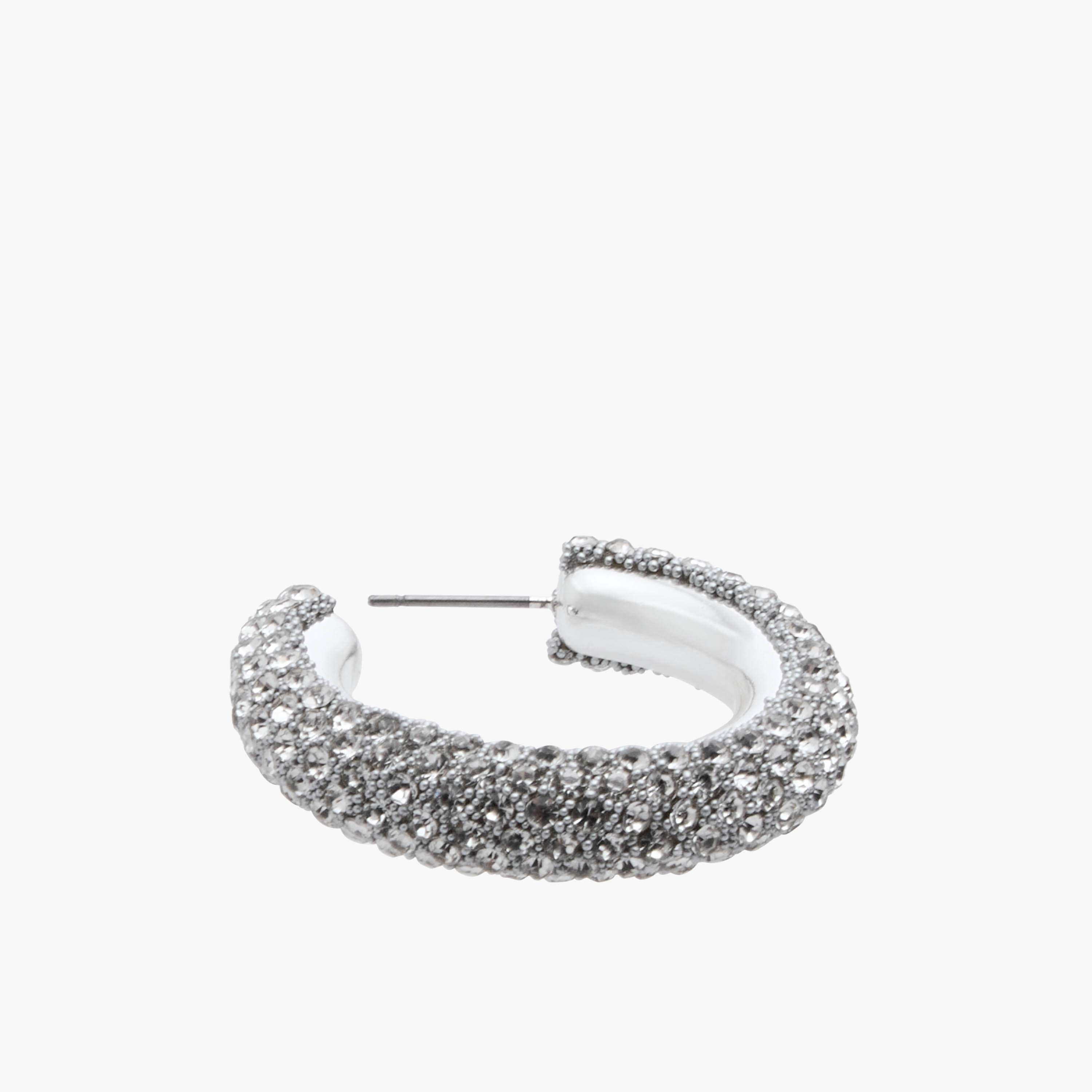 Metallic Embellished Hoop Earrings with Pushback Closure-women-watchesandjewellery-jewellery-earrings-image-4