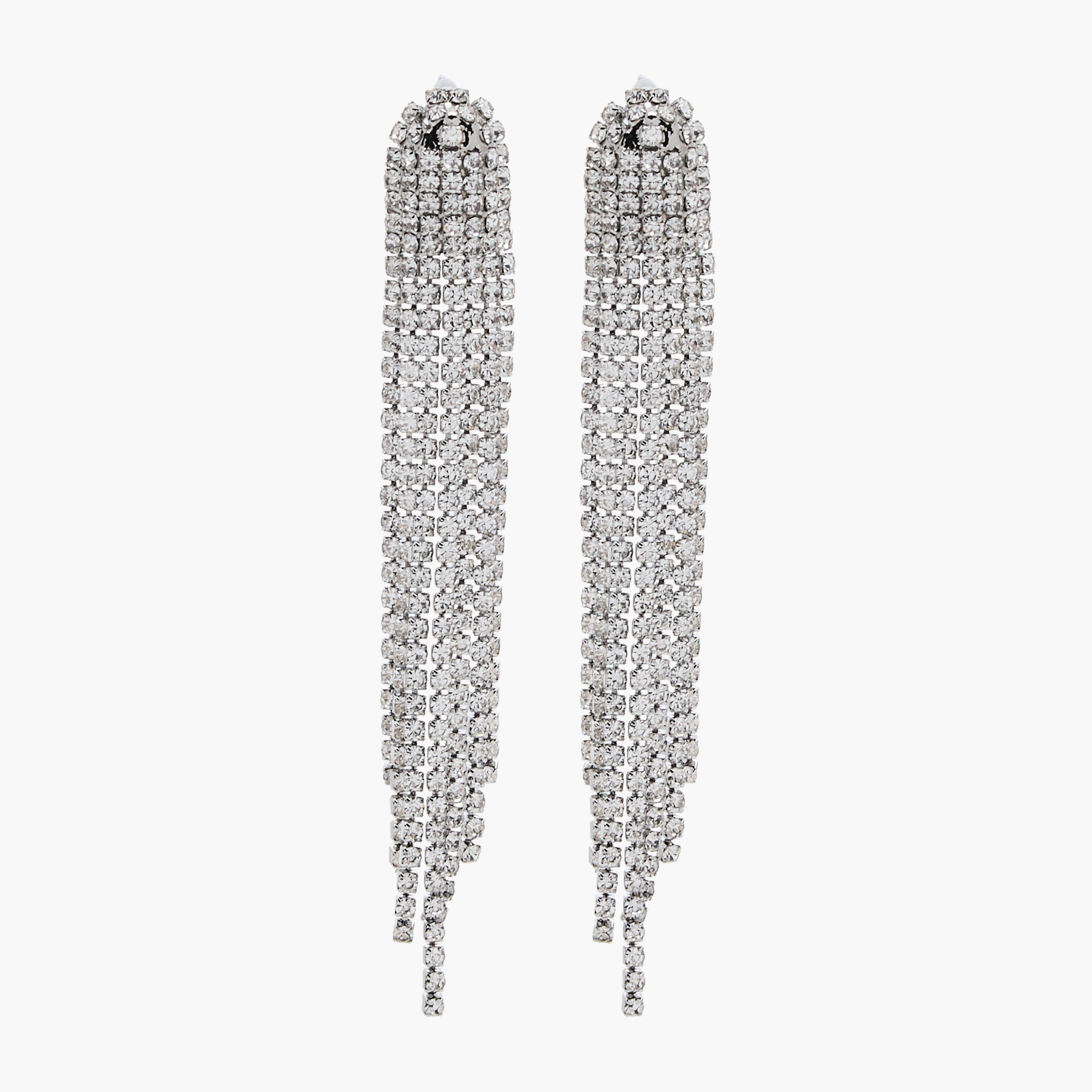 حلقان ميتالك بشرّابات مزيّنة مع مكبس إغلاق خلفي-women-watchesandjewellery-jewellery-earrings-image-1