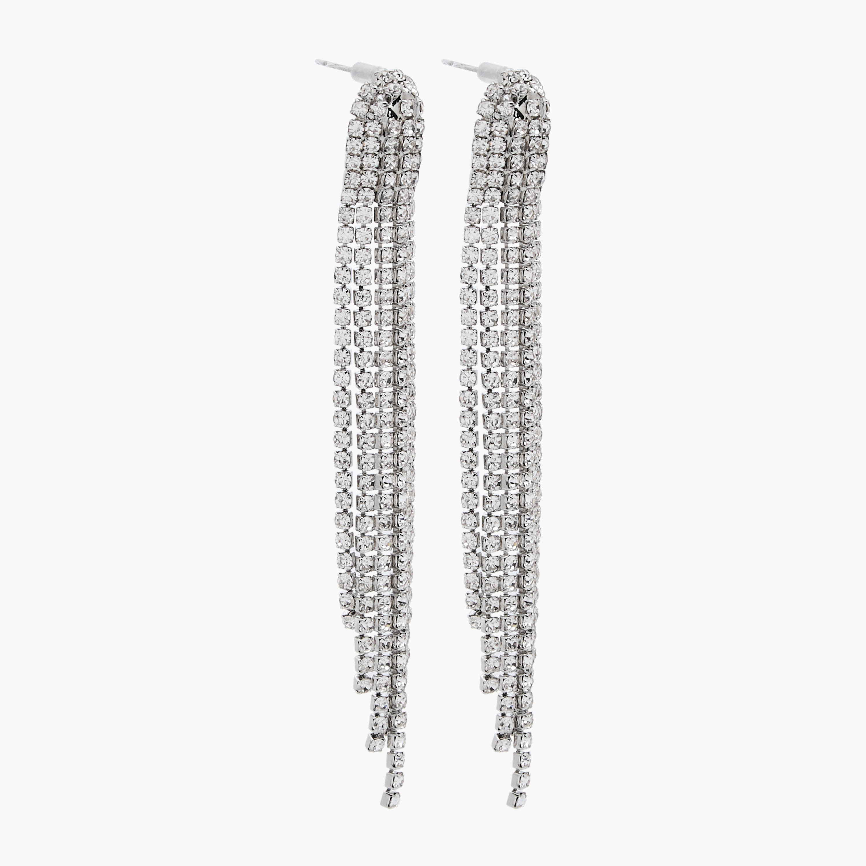 حلقان ميتالك بشرّابات مزيّنة مع مكبس إغلاق خلفي-women-watchesandjewellery-jewellery-earrings-image-3