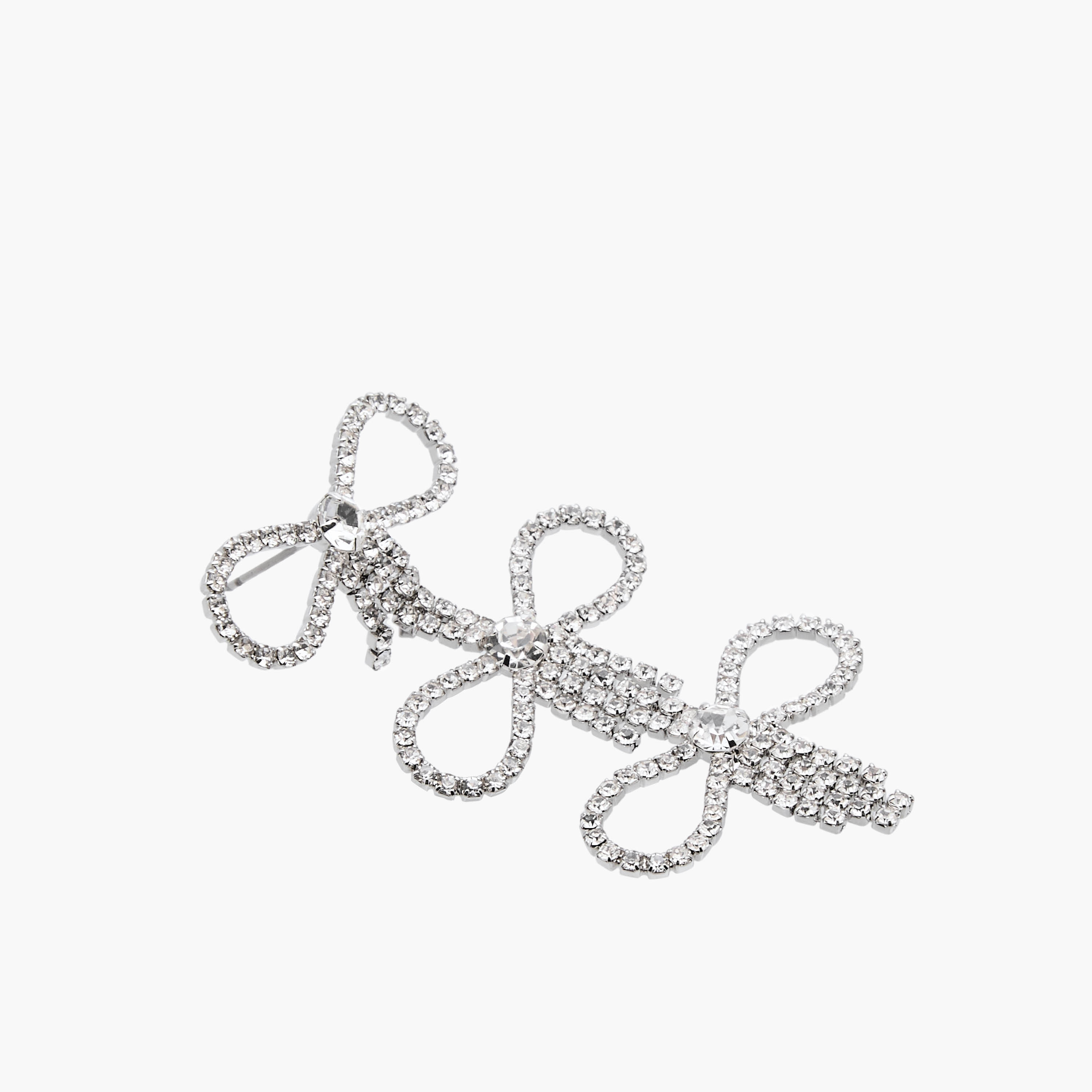 Silver Finish Bow Shape Drop Earrings with Pushback Closure-women-watchesandjewellery-jewellery-earrings-image-6