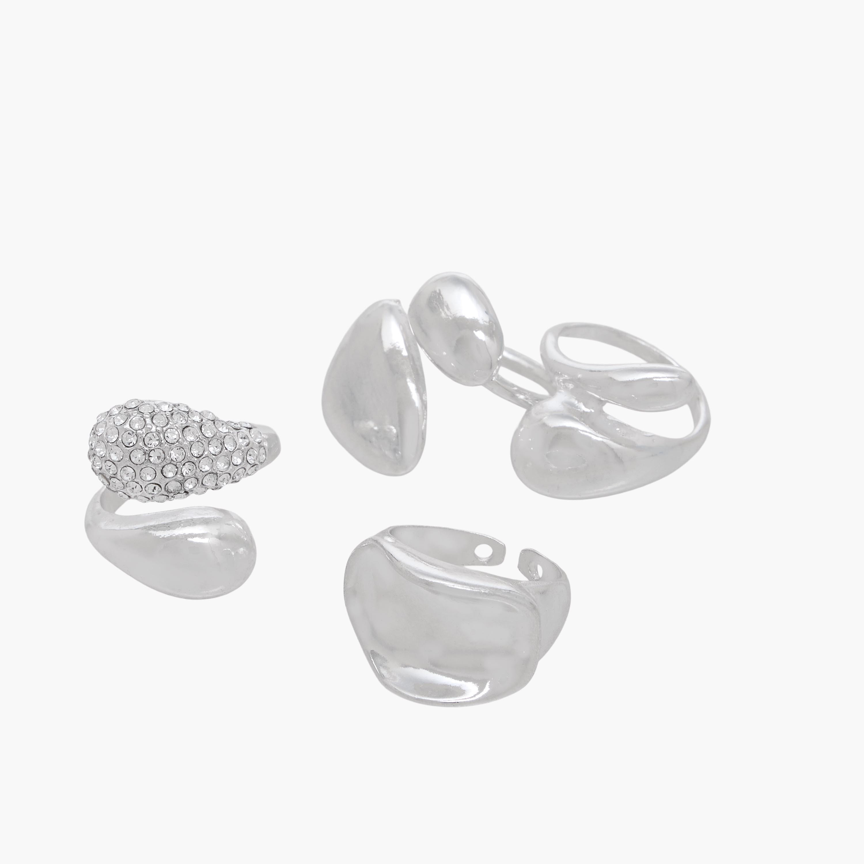Set of 4 - Assorted Silver Tone Orb Ring-women-watchesandjewellery-jewellery-rings-image-3