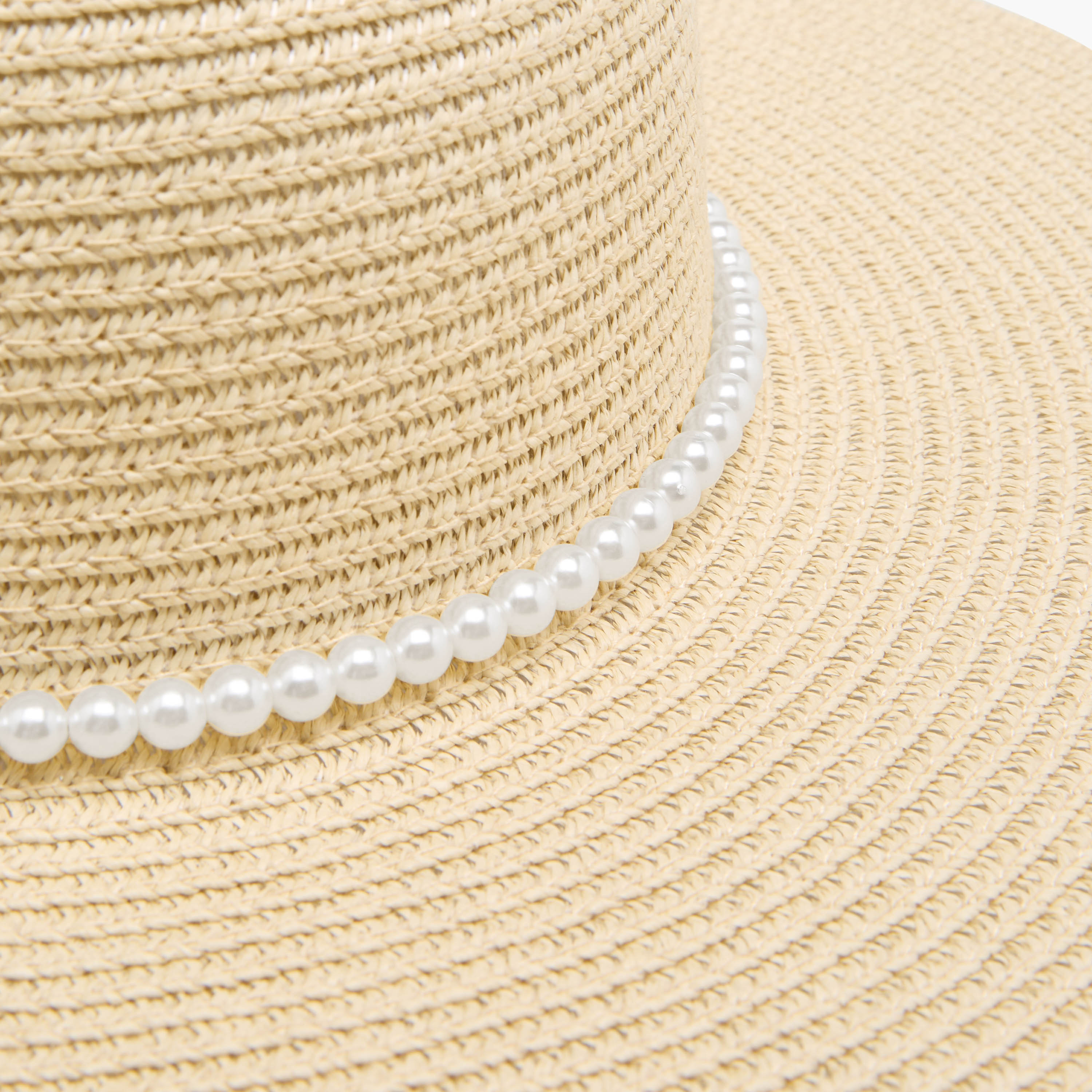 Textured Bow and Pearl Trim Beach Hat-women-clothingaccessories-capsandhats-image-7