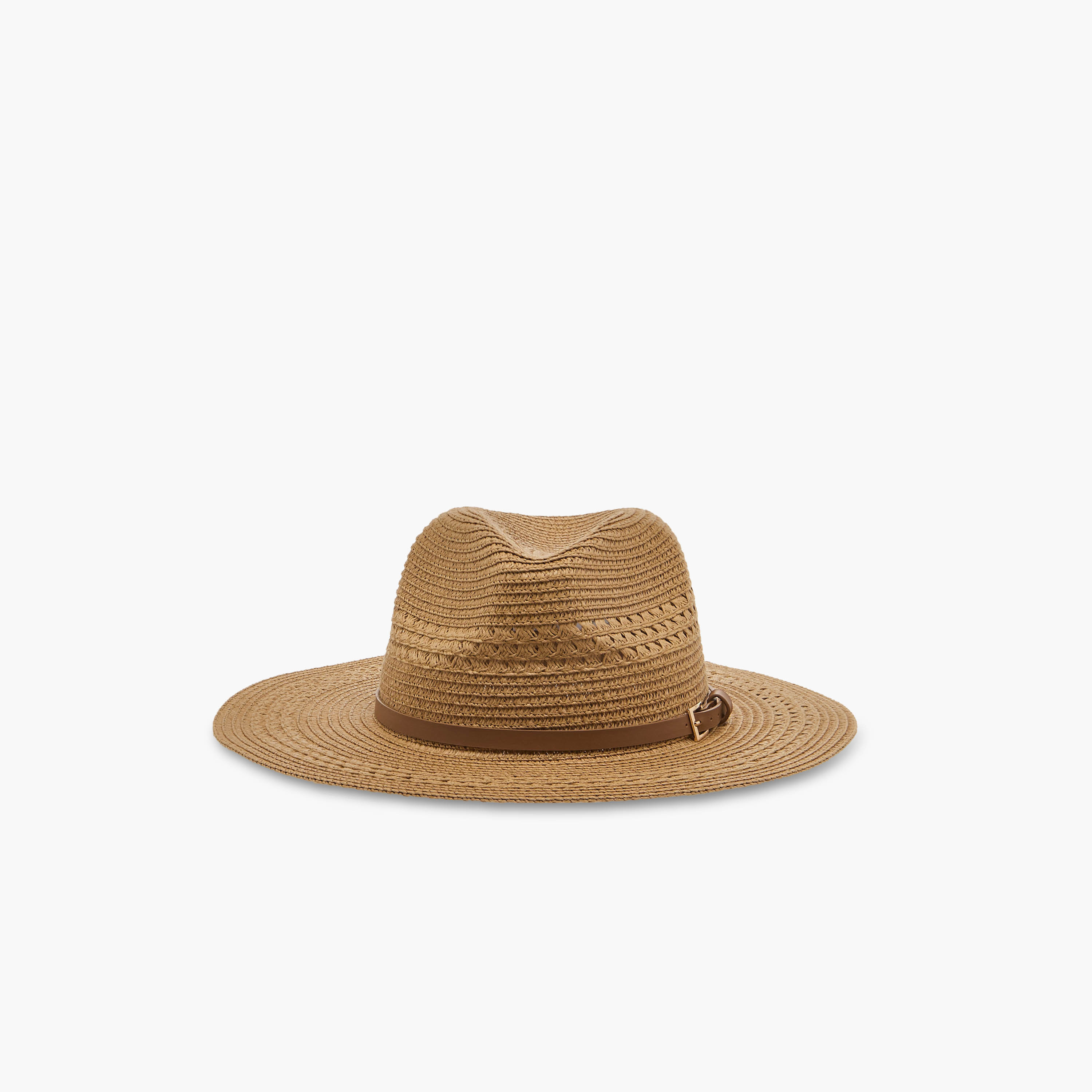 Textured Belt Detail Beach Hat-women-clothingaccessories-capsandhats-image-1