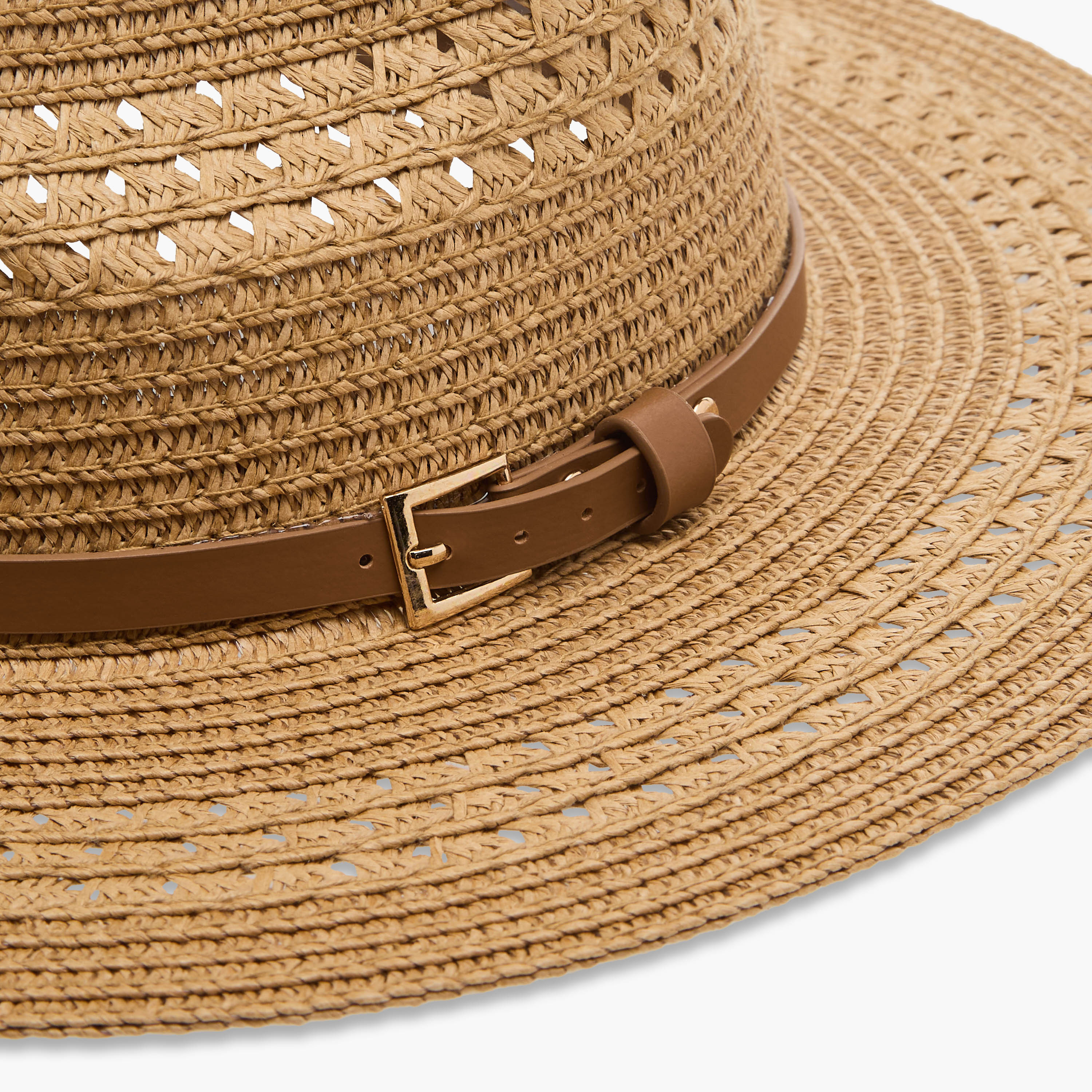 Textured Belt Detail Beach Hat-women-clothingaccessories-capsandhats-image-4