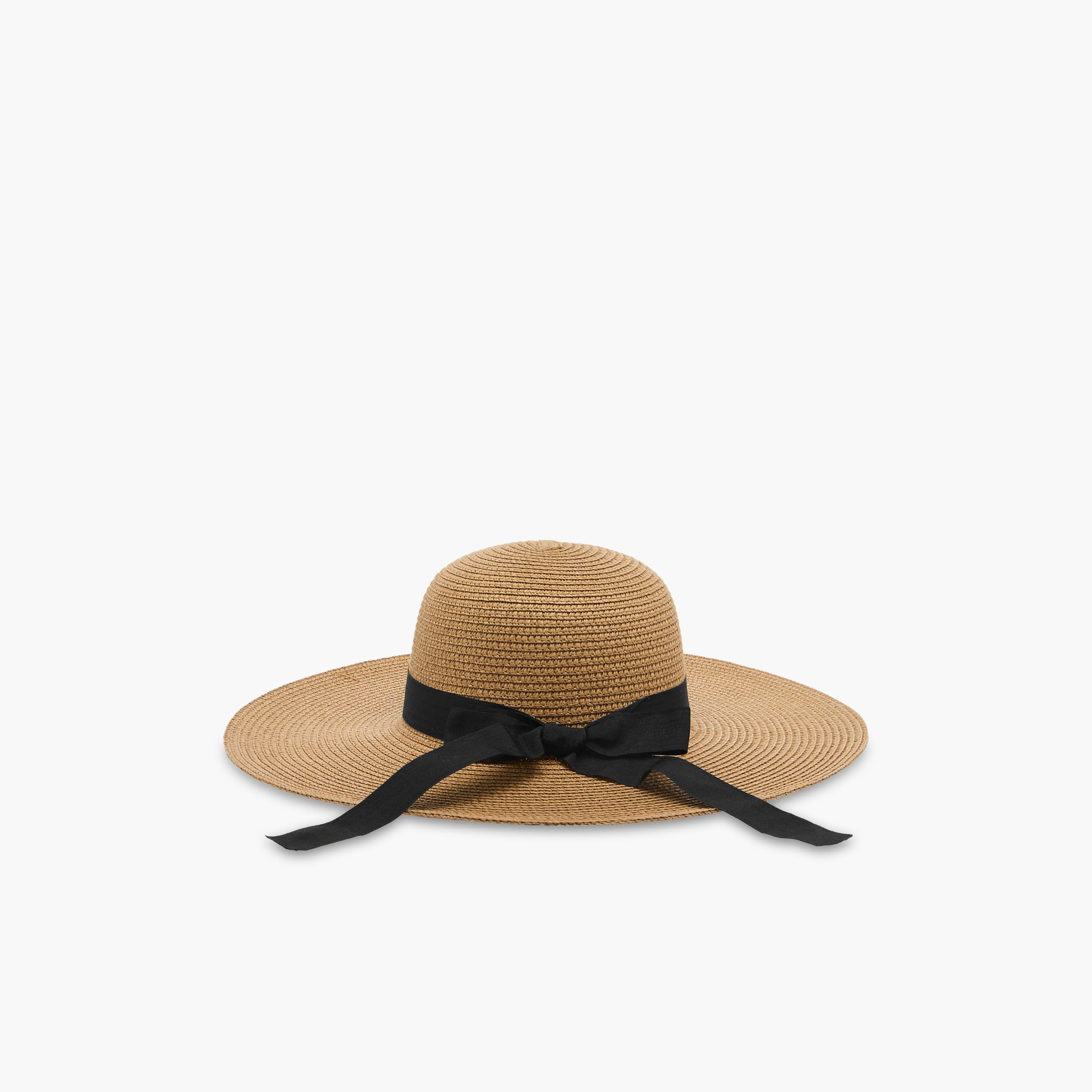 Textured Bow Trim Beach Hat-women-clothingaccessories-capsandhats-image-1