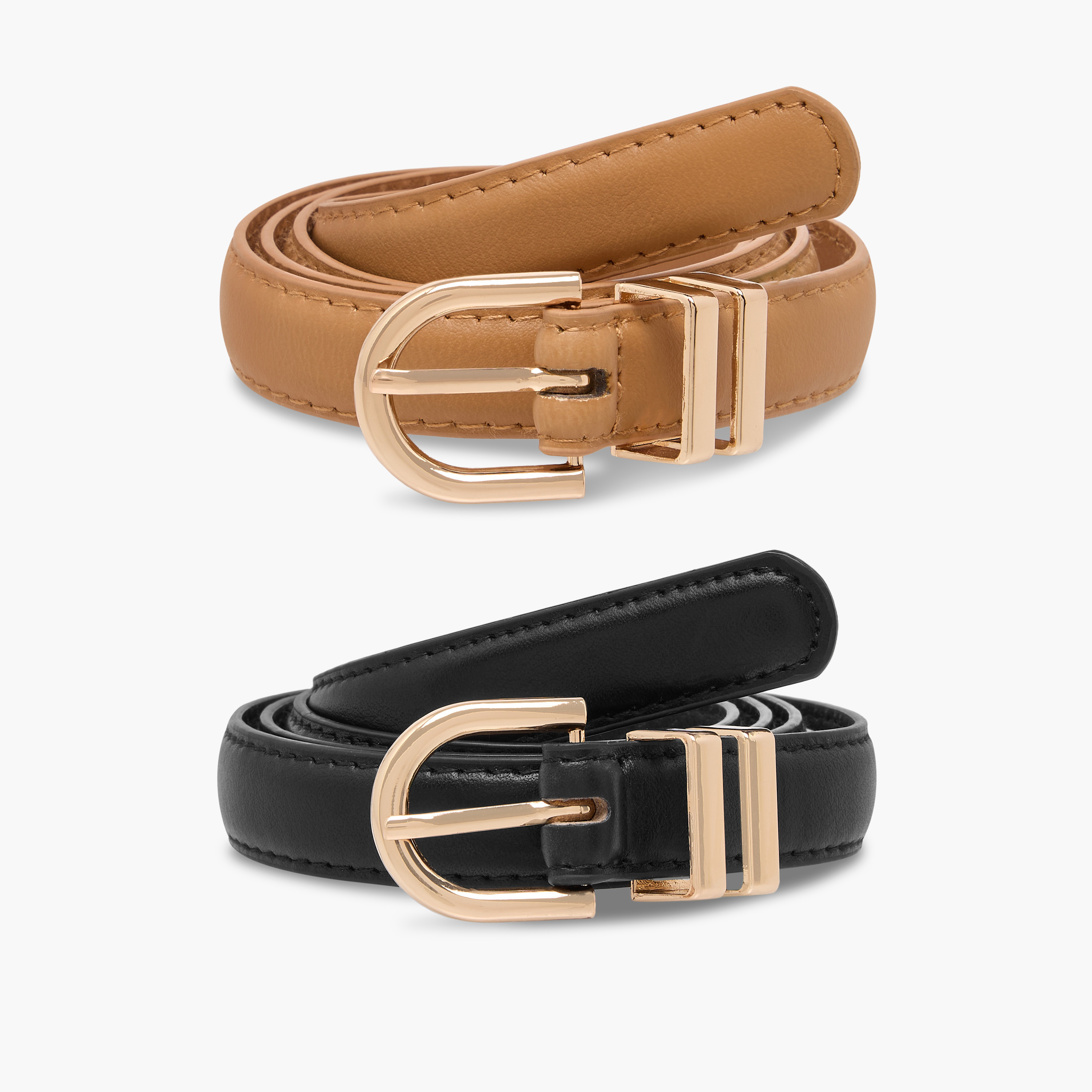 Pack of 2 Belt with Pin Buckle Closure-women-clothingaccessories-belts-image-1