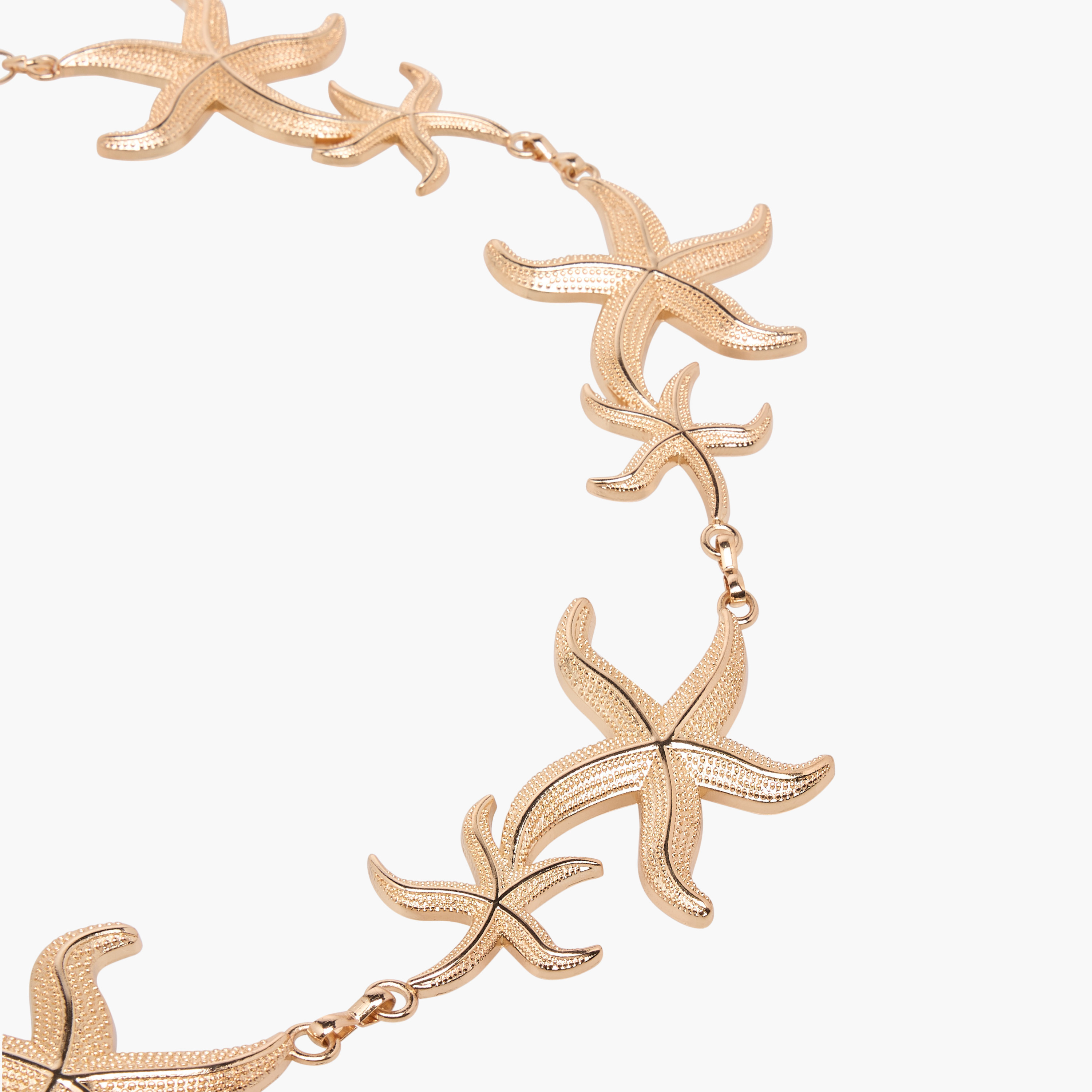 Gold Tone Starfish Design Waist Belt with Lobster Clasp Closure-women-clothingaccessories-belts-image-4