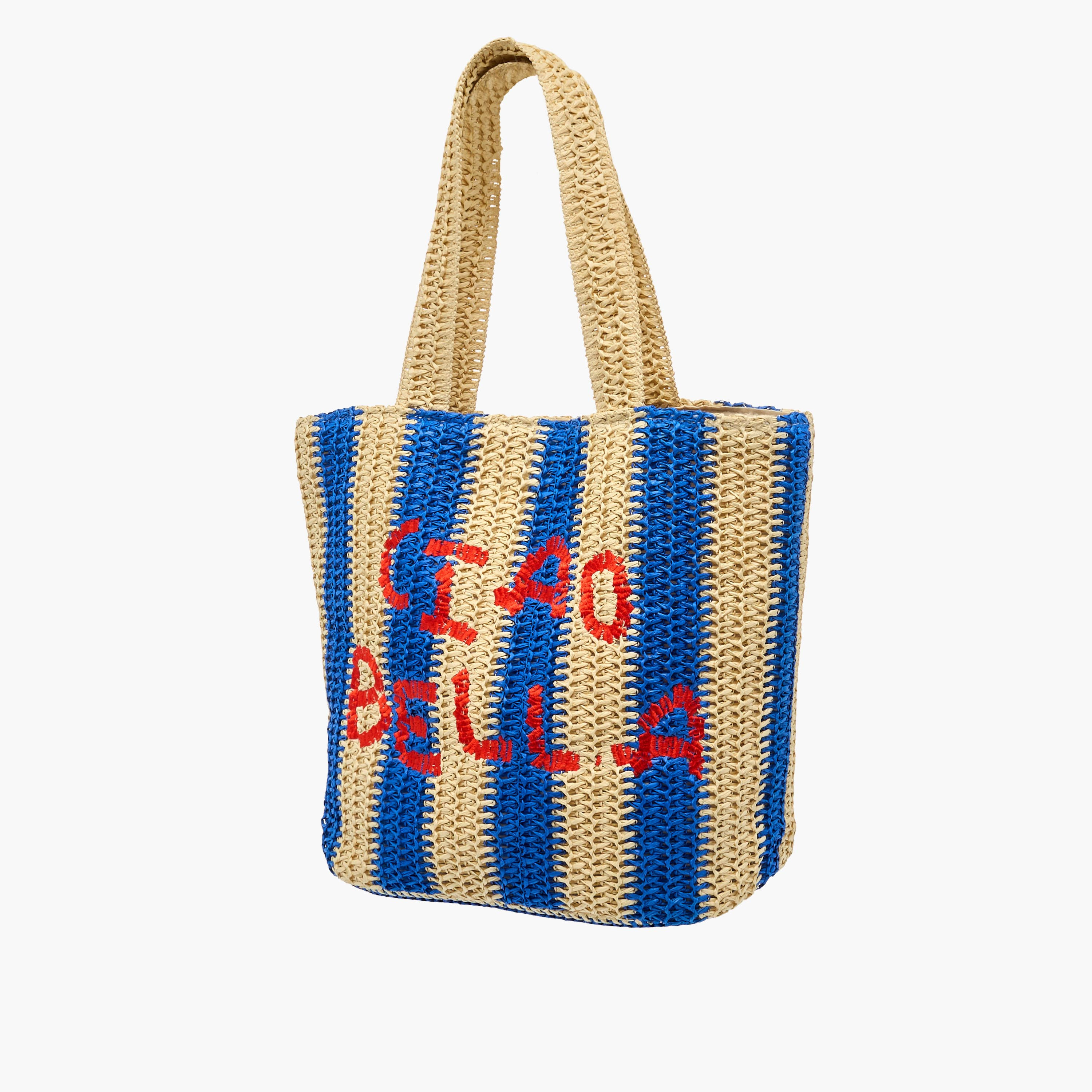 شنطة توتي مخططة بتطريز شعار بمقابض مزدوجة-women-bagsandwallets-handbags-image-3
