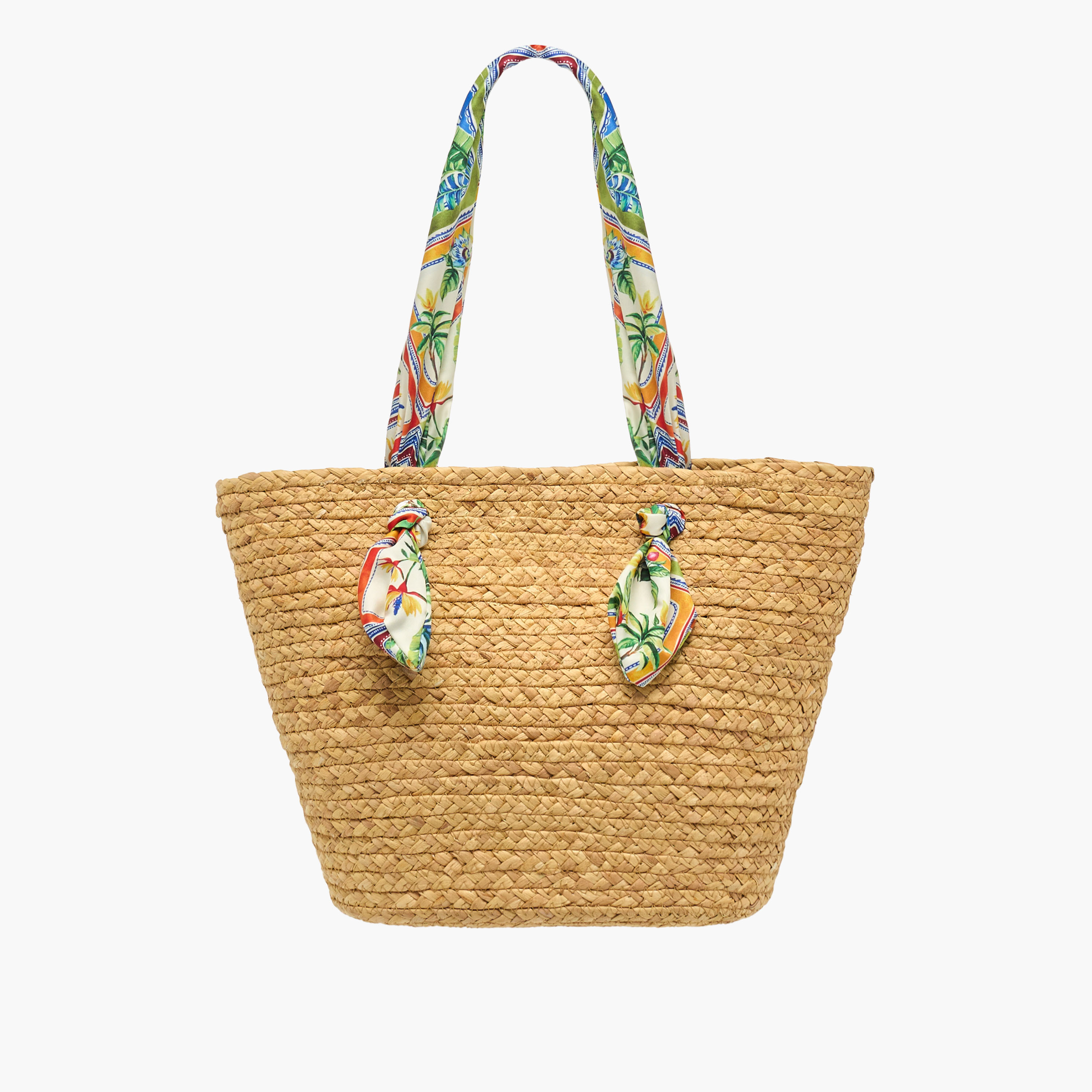 شنطة توتي بارزة الملمس بمقبض مزين بوشاح-women-bagsandwallets-handbags-image-1