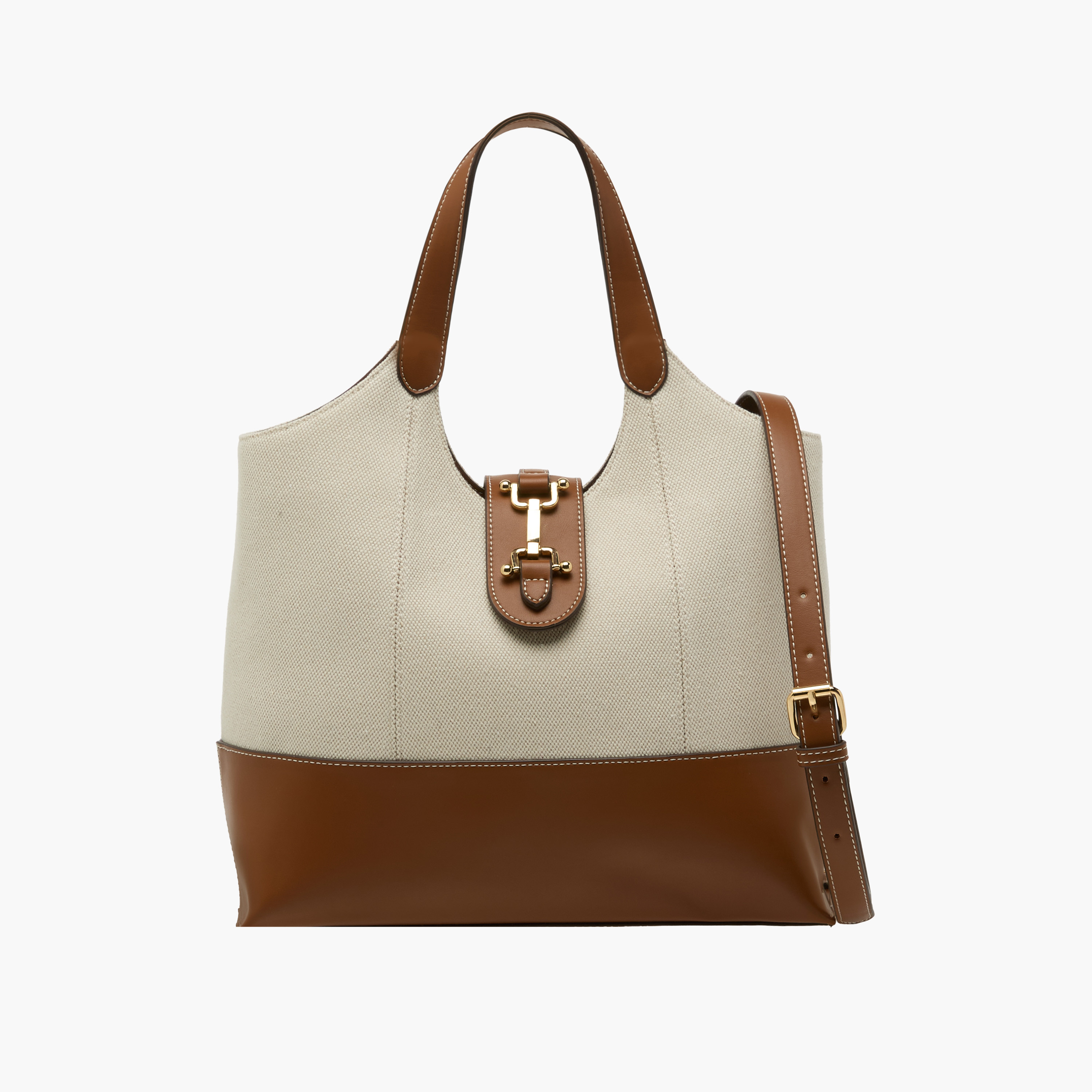 شنطة كتف بارزة الملمس بقصة مستوحاة من لجام الحصان-women-bagsandwallets-handbags-image-1