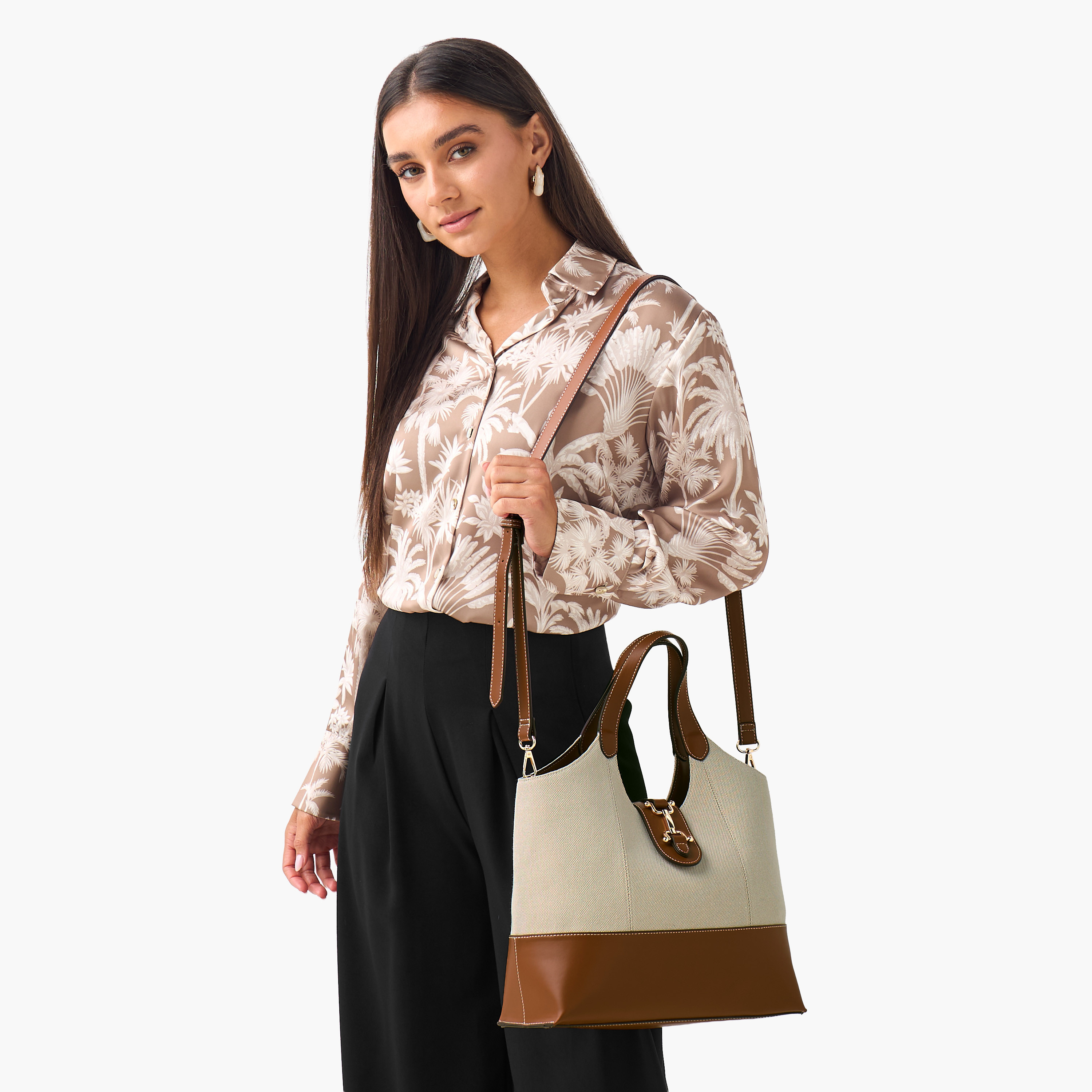 شنطة كتف بارزة الملمس بقصة مستوحاة من لجام الحصان-women-bagsandwallets-handbags-image-8