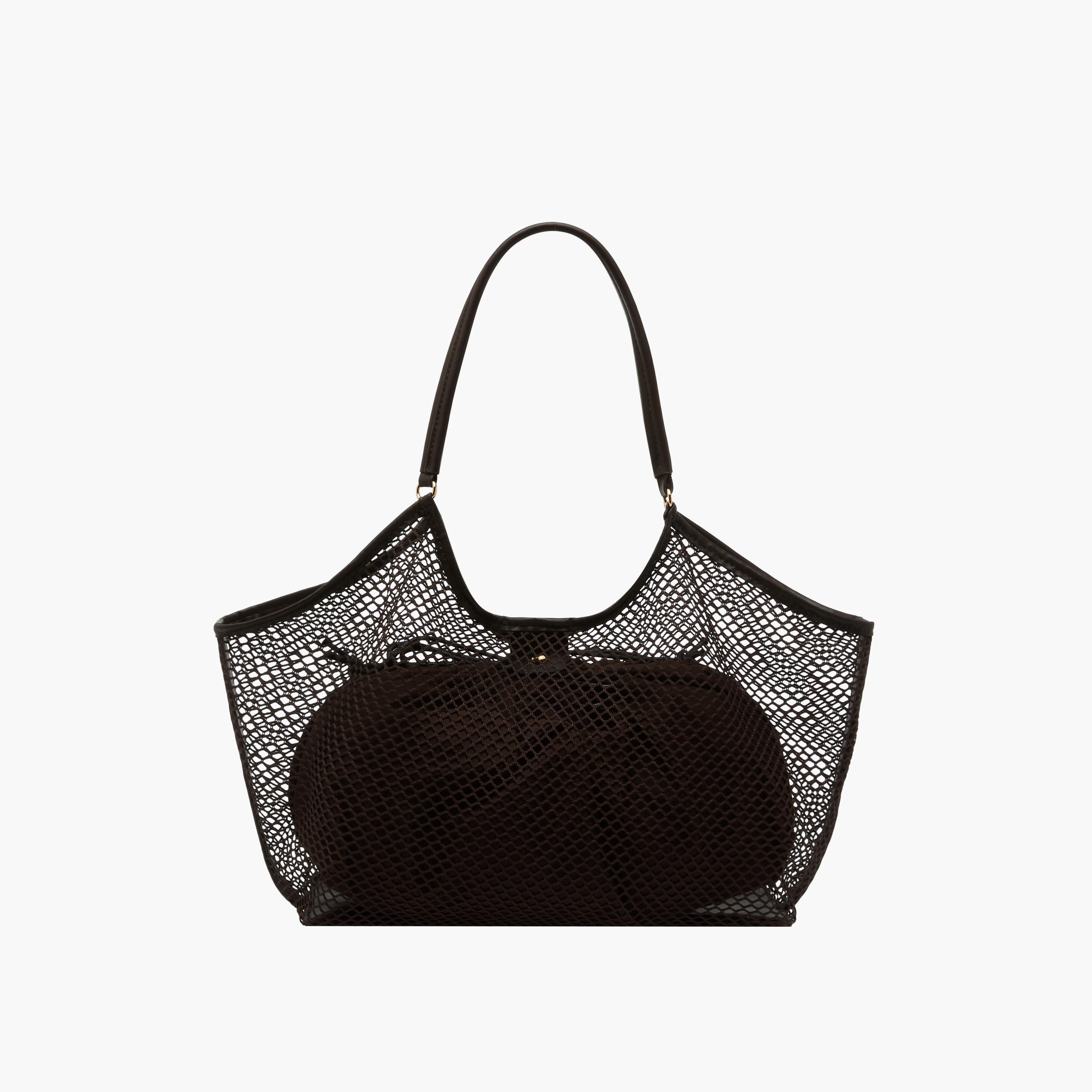 Mesh Tote Bag with Drawstring Closure Pouch-women-bagsandwallets-handbags-image-1